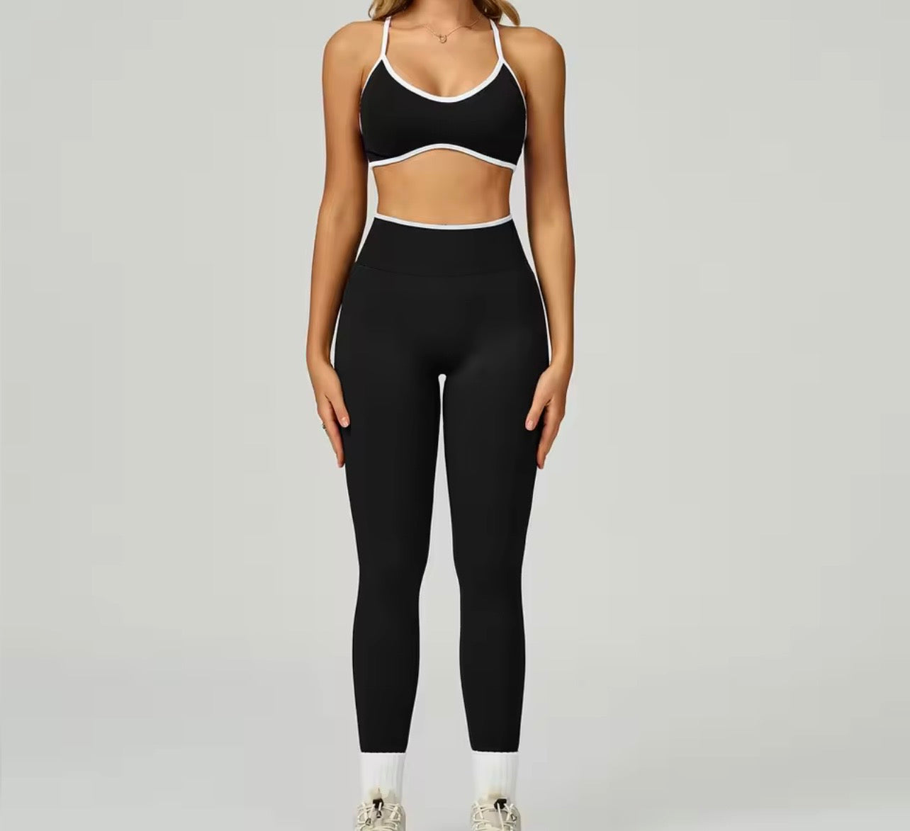 2026 Embrace classic scrunch leggings set adjustable strap bra set (S-2XL)
