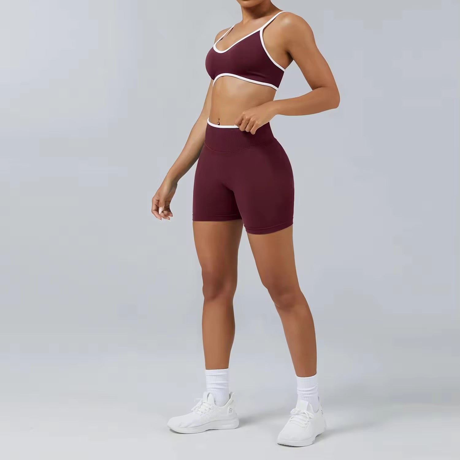 2025 Energy colourblock scrunch shorts set