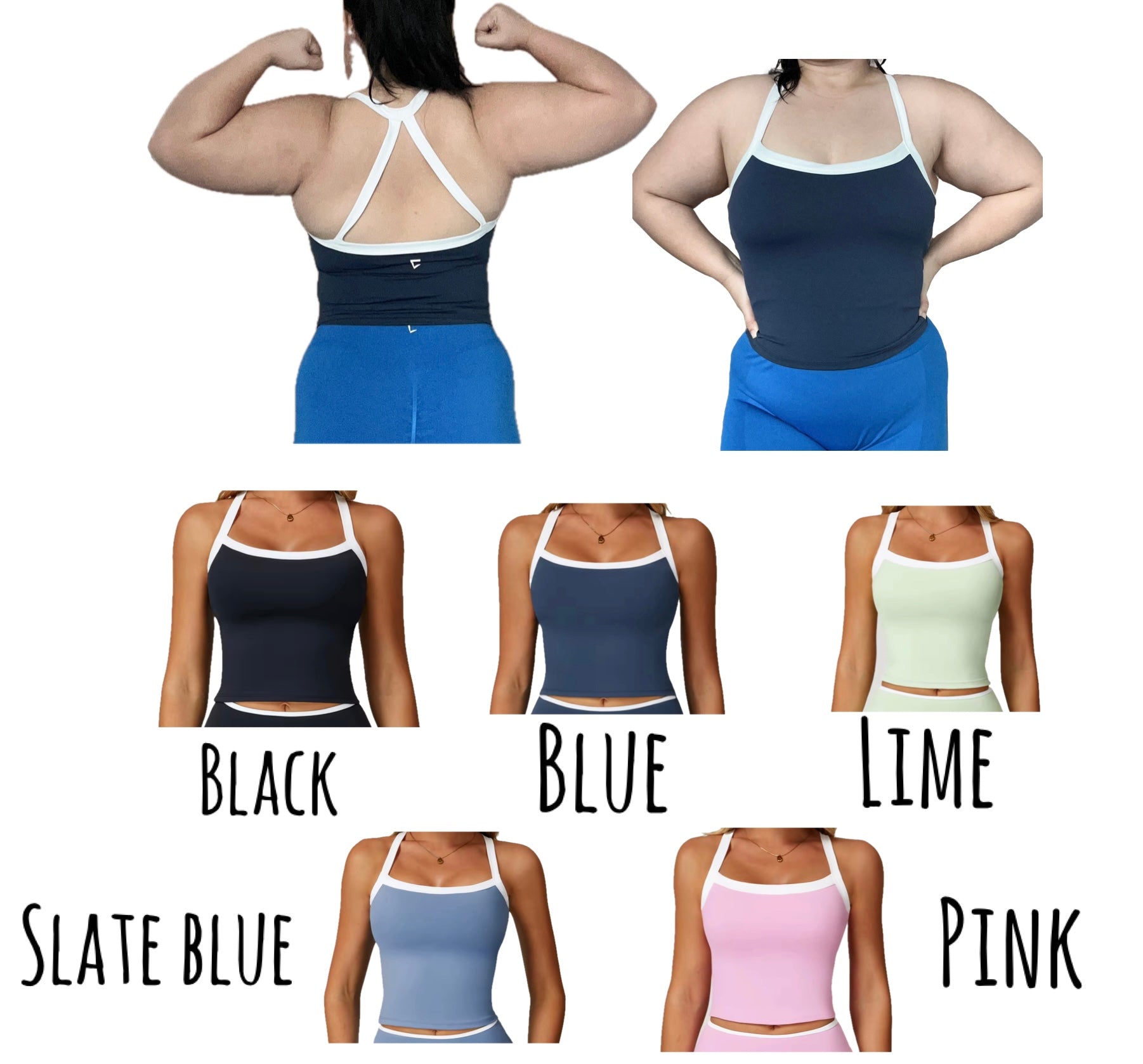 2025 Everyday colour block padded tank top