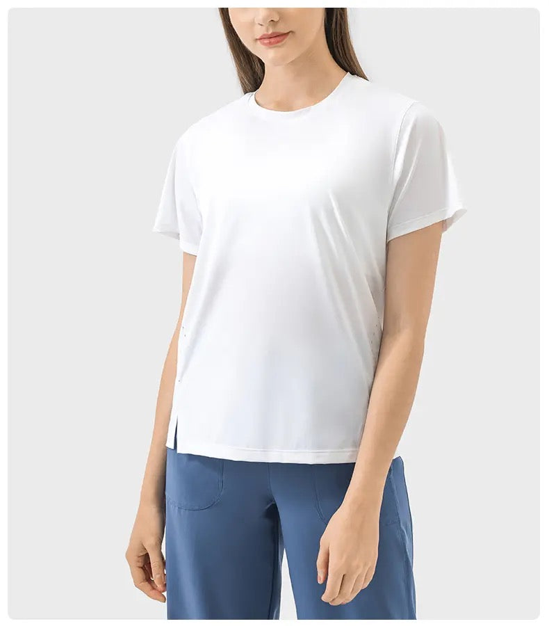 Everyday round neck side slit soft tshirt