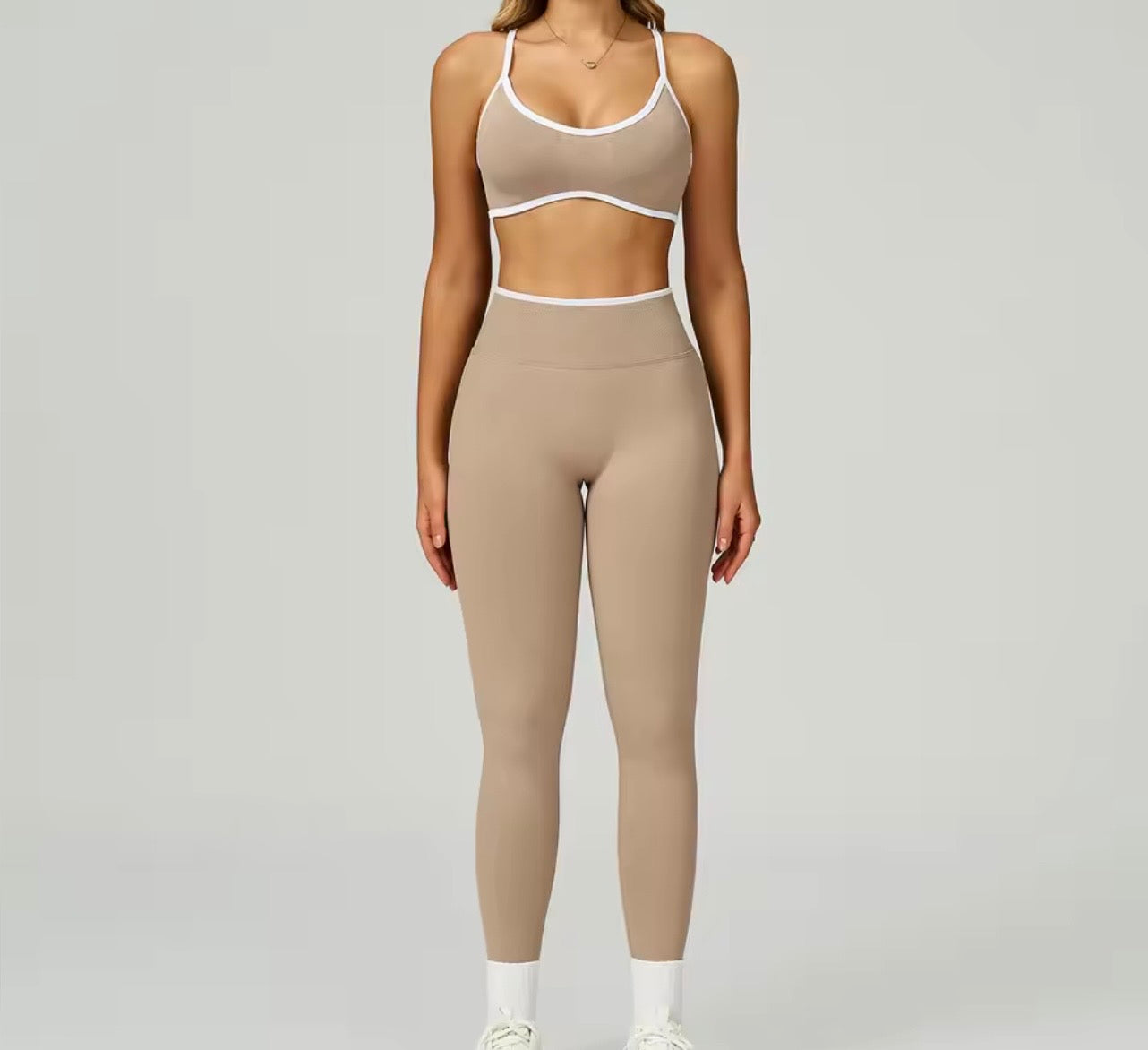 2026 Embrace classic scrunch leggings set adjustable strap bra set (S-2XL)