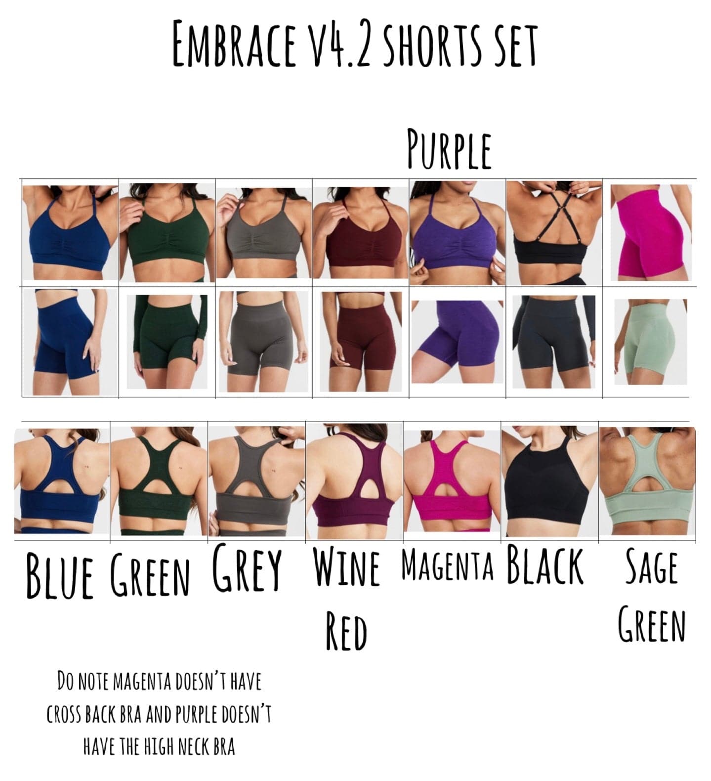 Embrace v4.2 butt scrunch shorts set