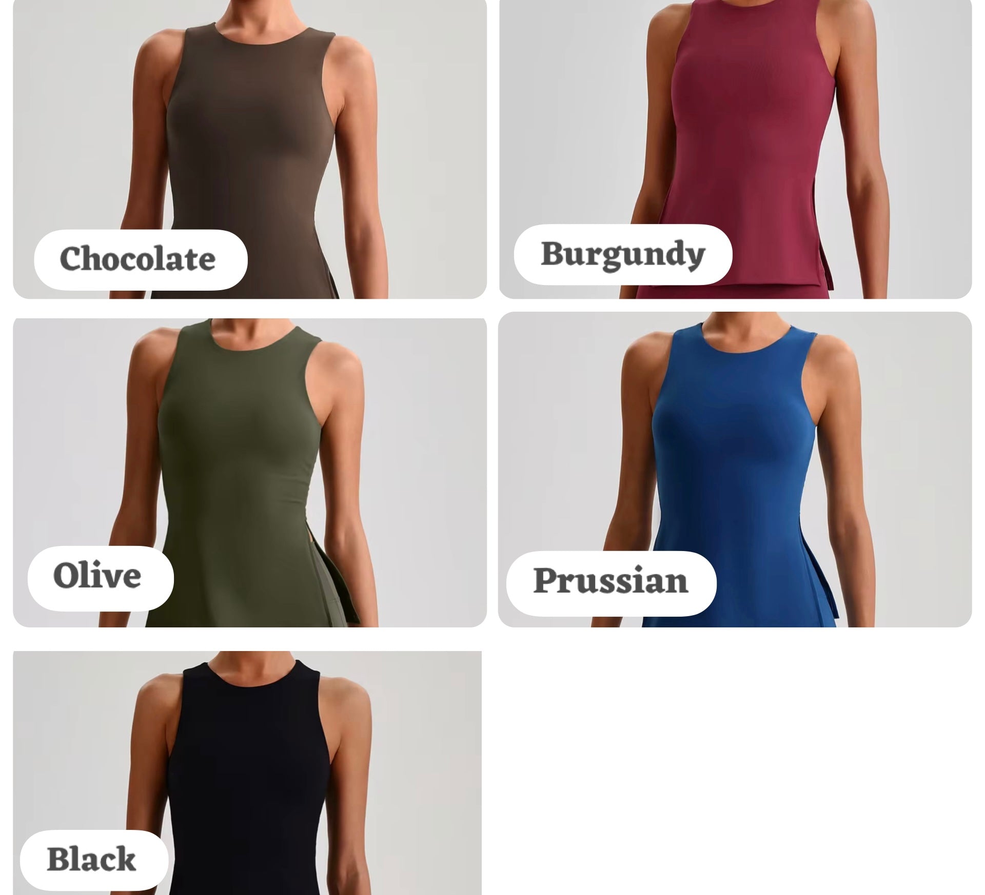 Reset 2026 side slit tank top (non padded) (same fabric as Energy series)
