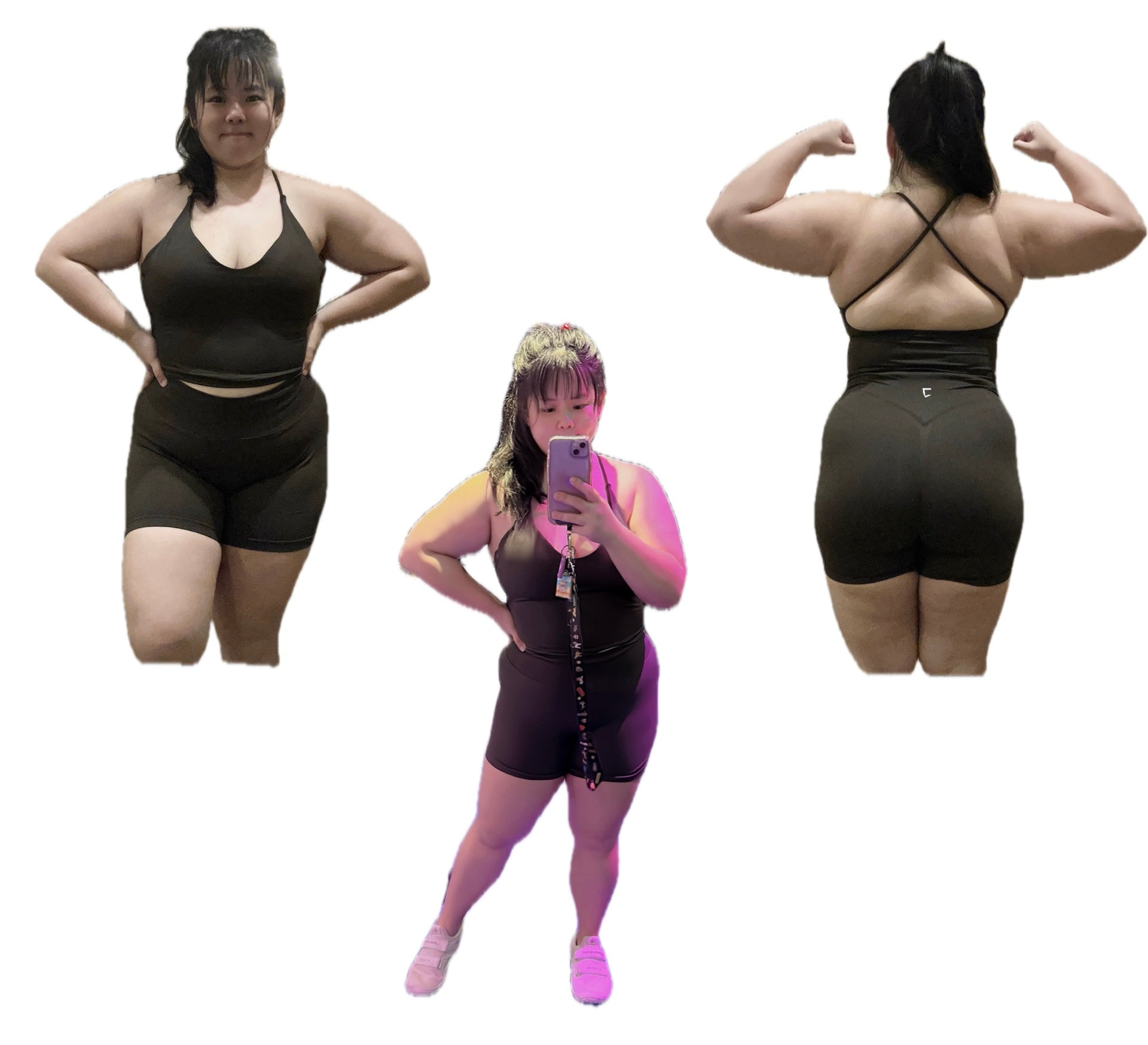 Embrace 2026 cross back padded tank top and scrunch seamless shorts set