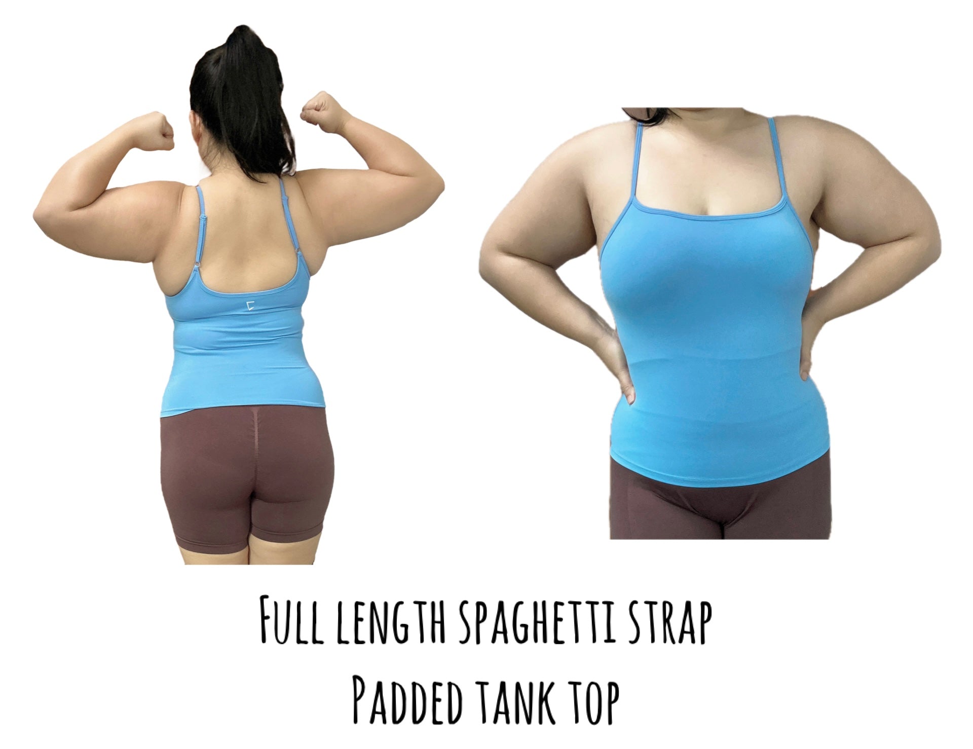 2025 Energy spaghetti strap padded full length tank top (L can fit XL)