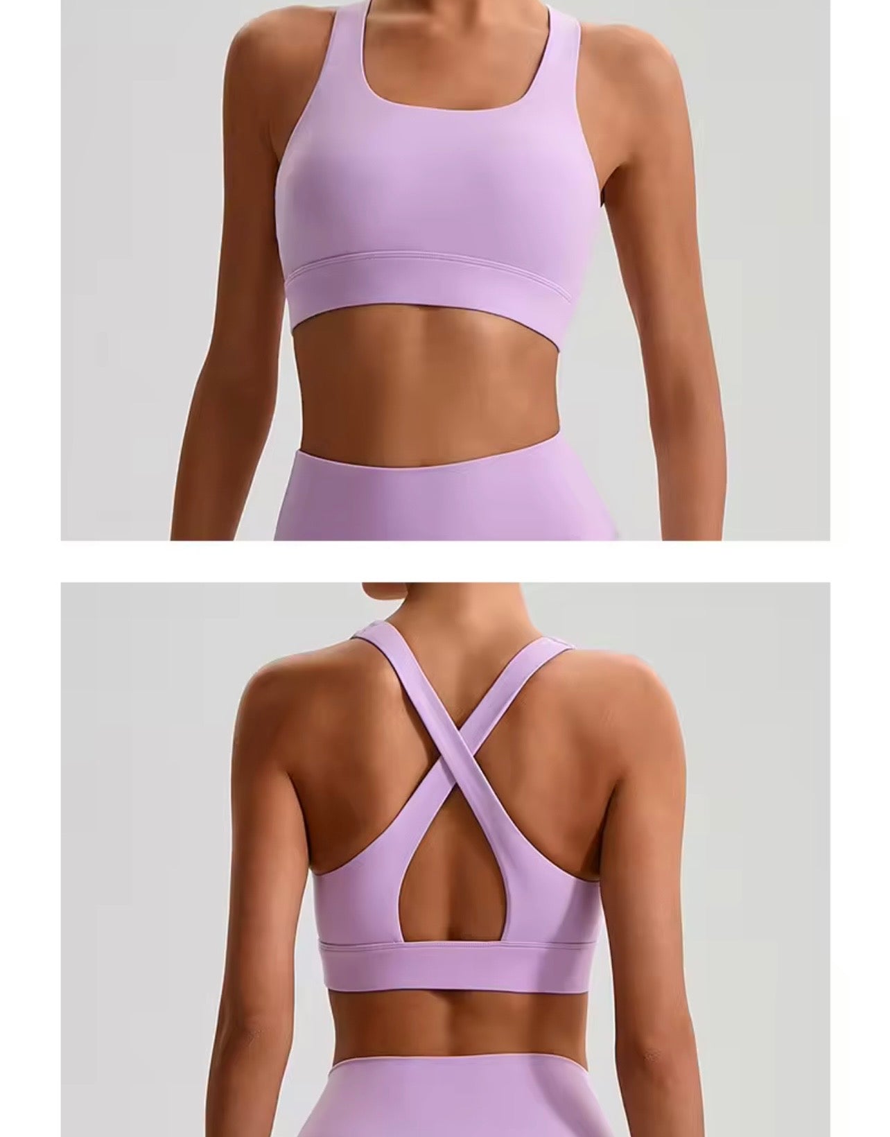 Reset 2026 crossback midline bra (same fabric as Energy series)