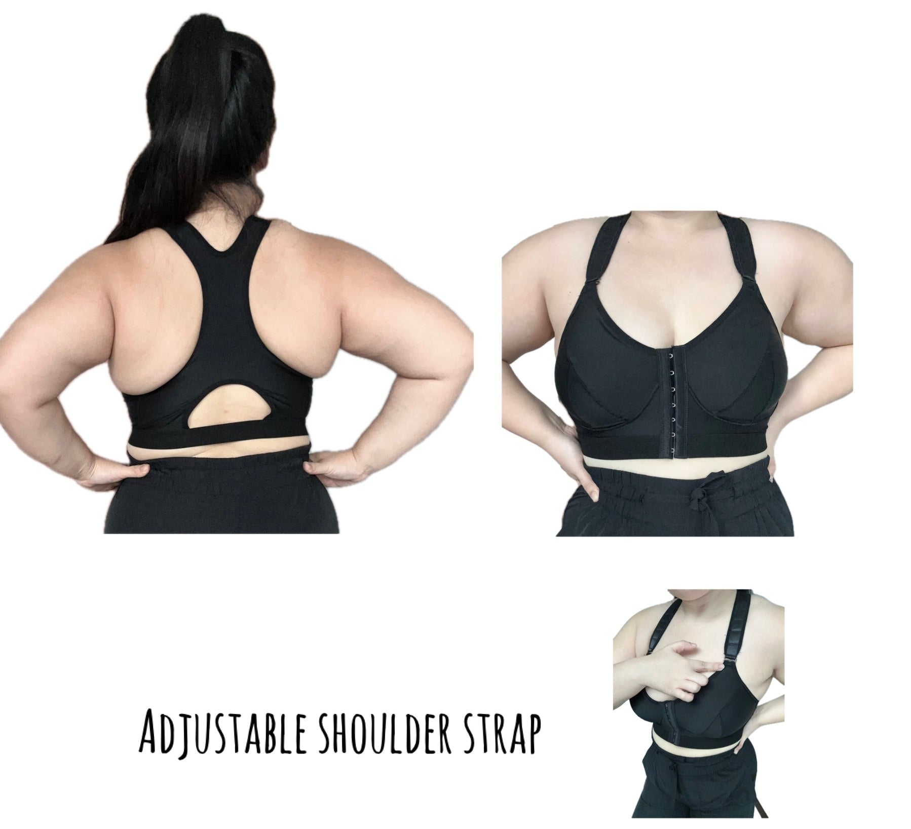 Everyday front clasp adjustable shoulder strap padded bras (post partum, post surgery, daily use)