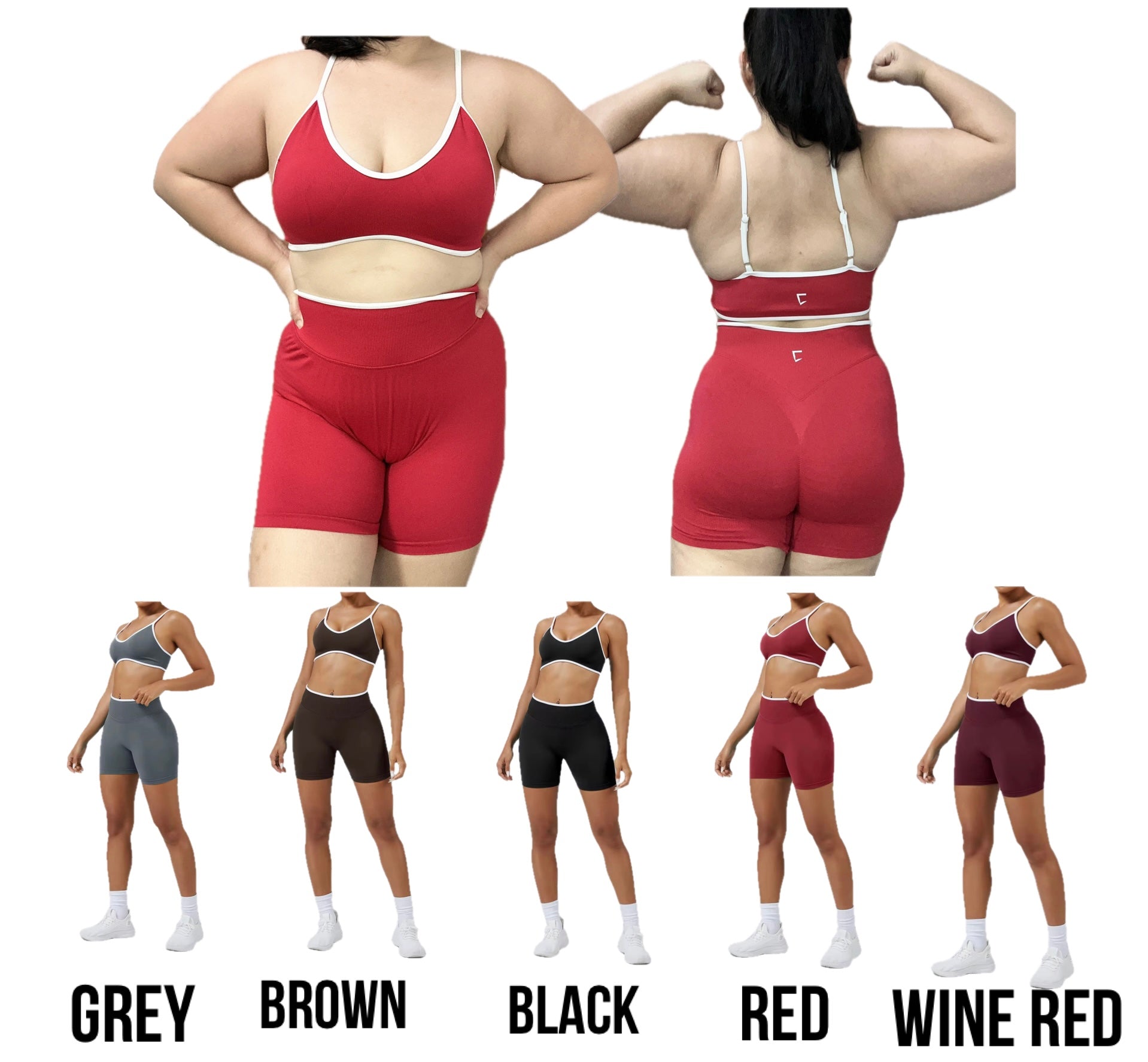 2025 Energy colourblock scrunch shorts set