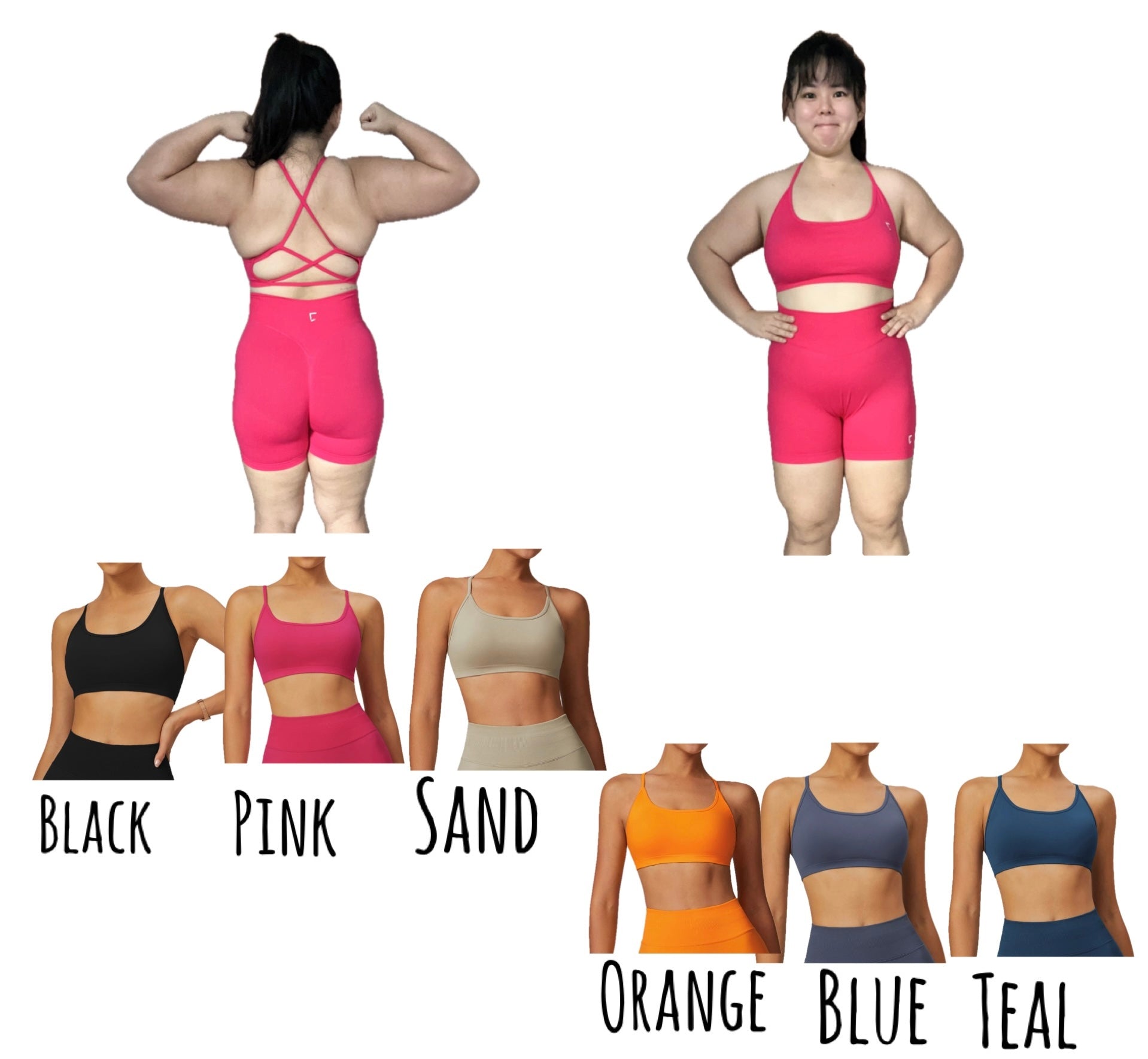 Embrace midline bra scrunch shorts set (3 inch inseam)