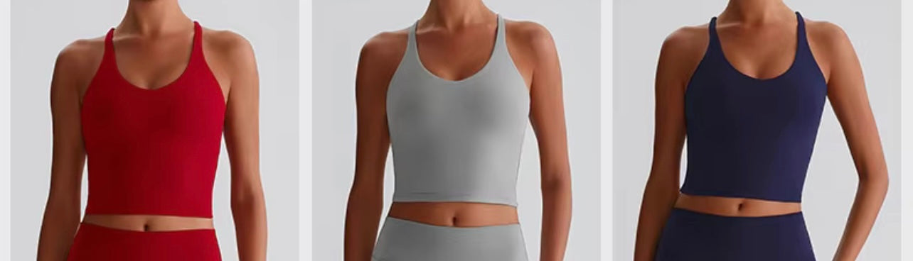 2025 Energy beauty cross back padded tank top