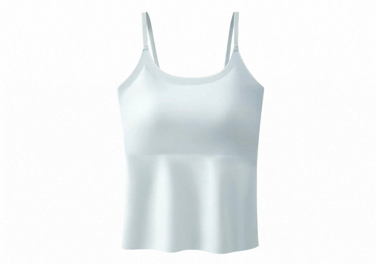2026 Everyday smooth spaghetti strap tank top low impact with padding (full length)