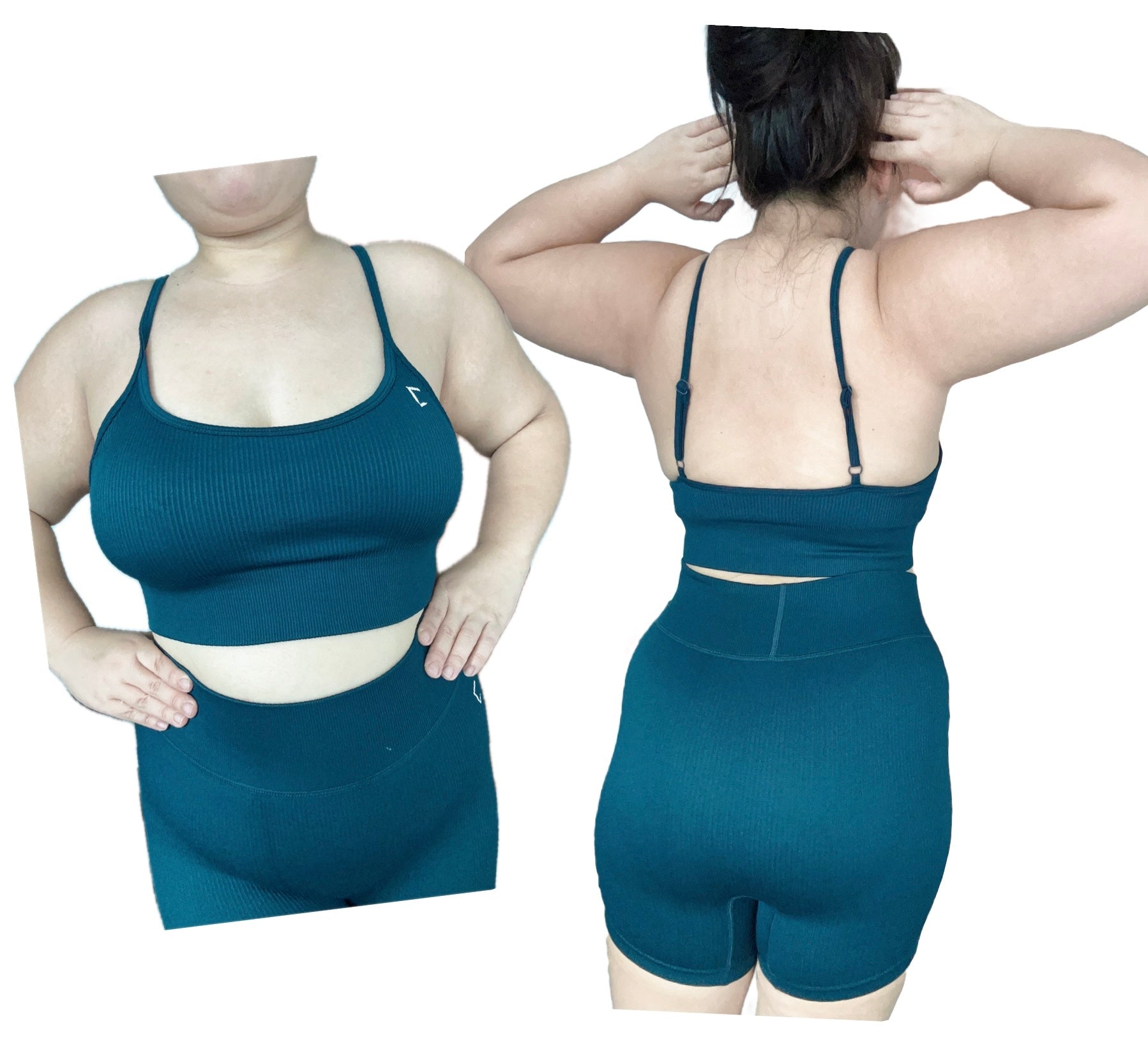 Embrace v9 non scrunch ribbed shorts set