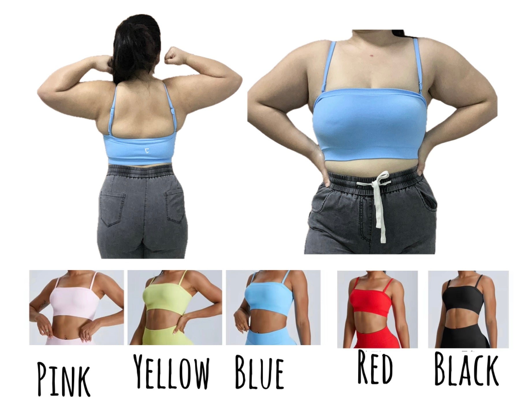 Everyday adjustable straps bandeau bra