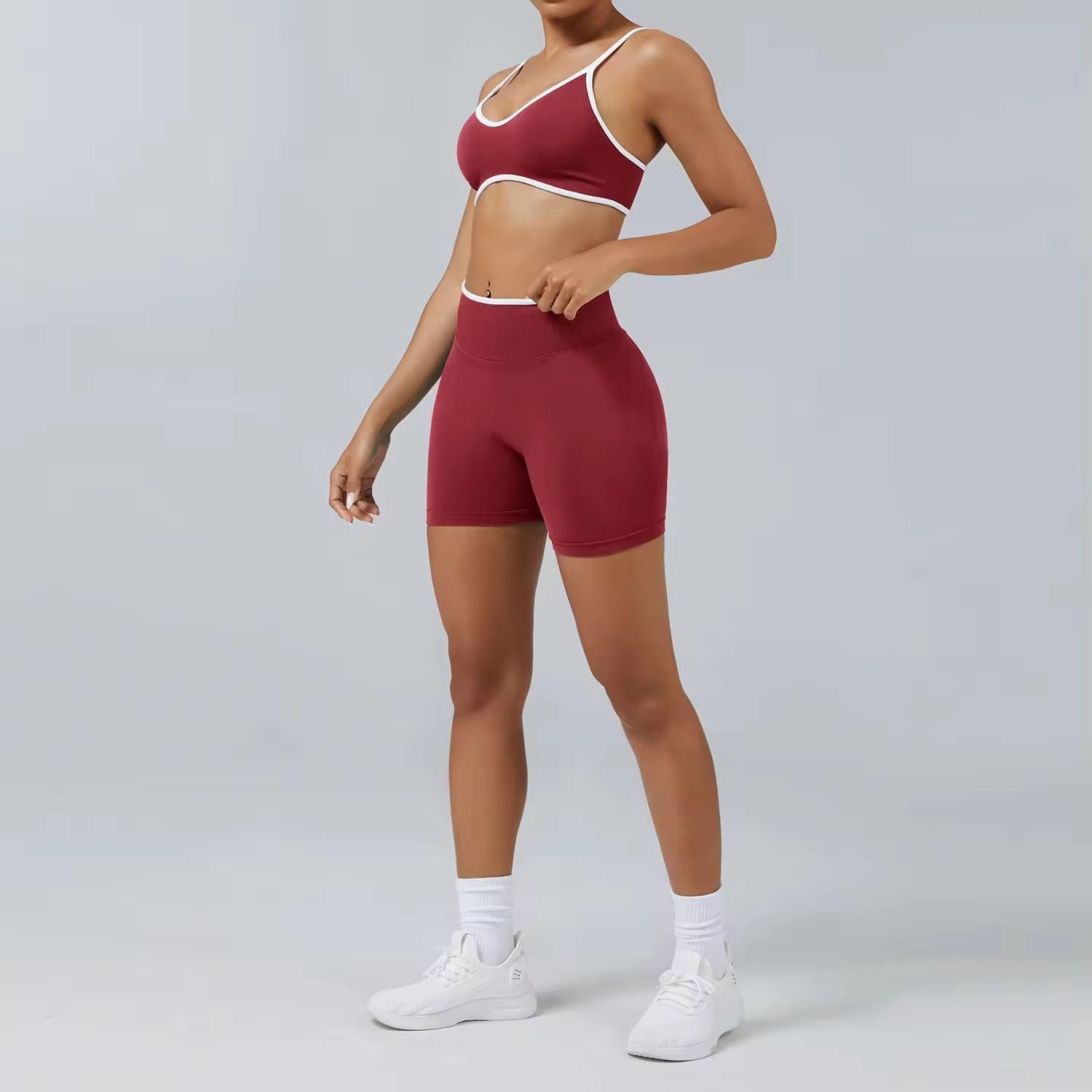 2025 Energy colourblock scrunch shorts set