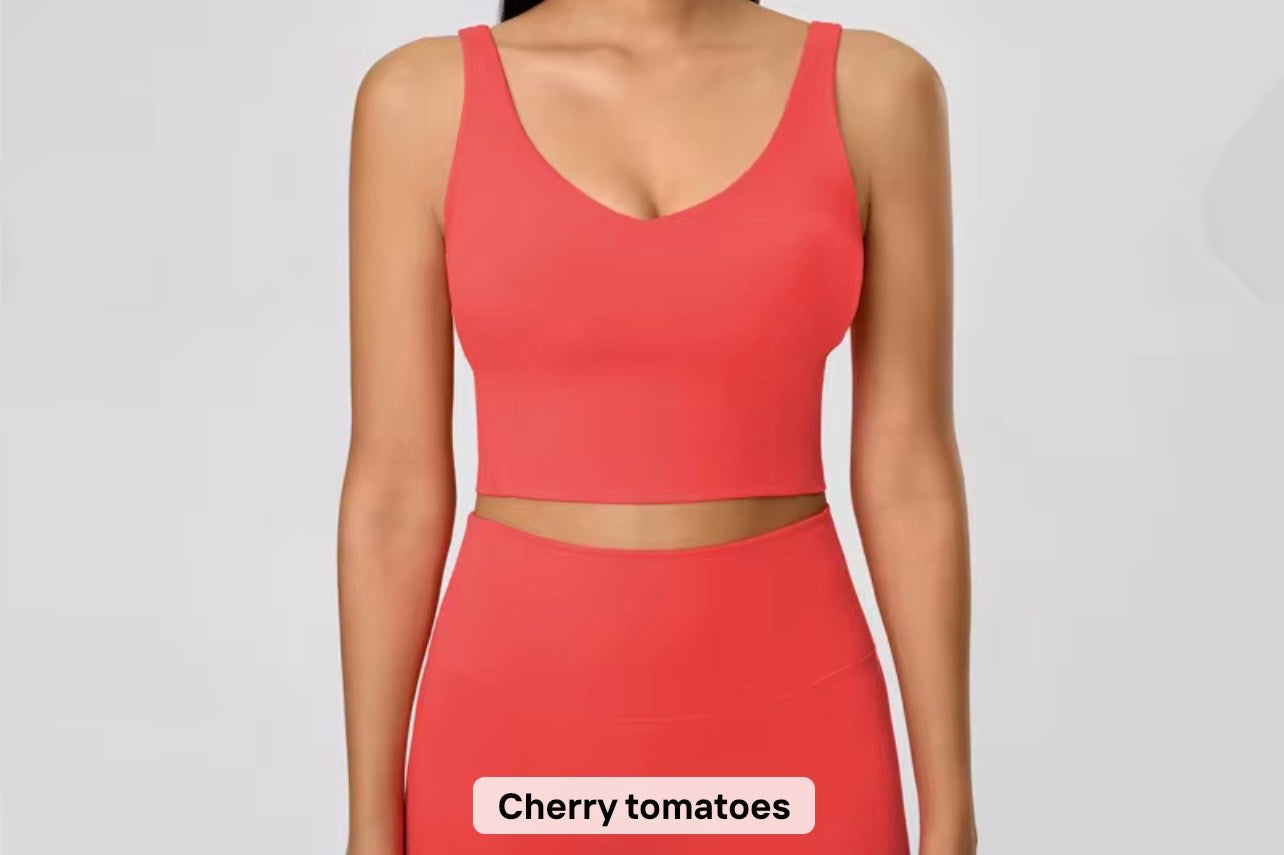 2026 Everyday v neck padded tank top (indicate in notes the colour you want to preorder) - 37 colours