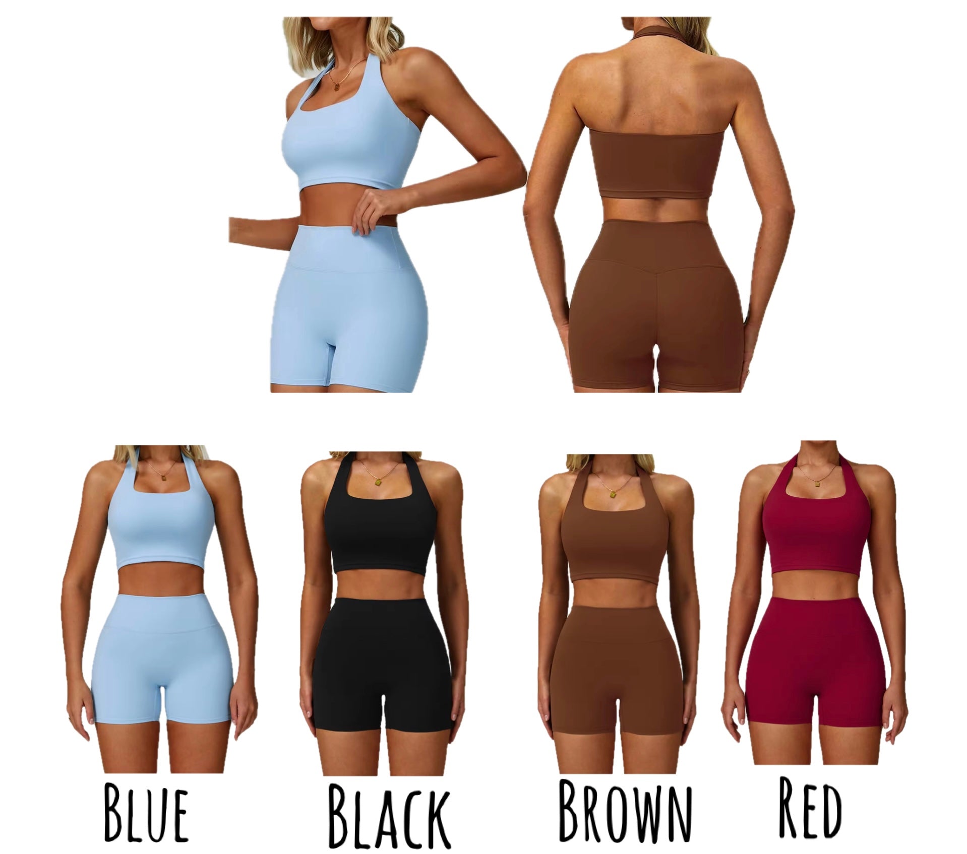 2025 Everyday halterback bra seamless shorts set