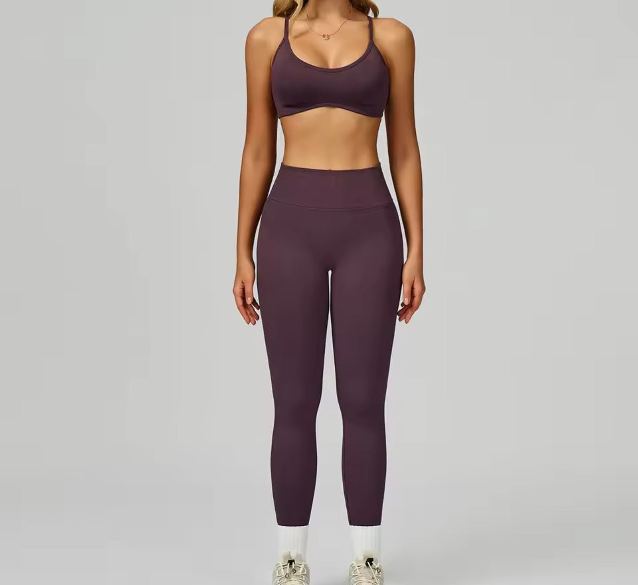 2026 Embrace classic scrunch leggings set adjustable strap bra set (S-2XL)