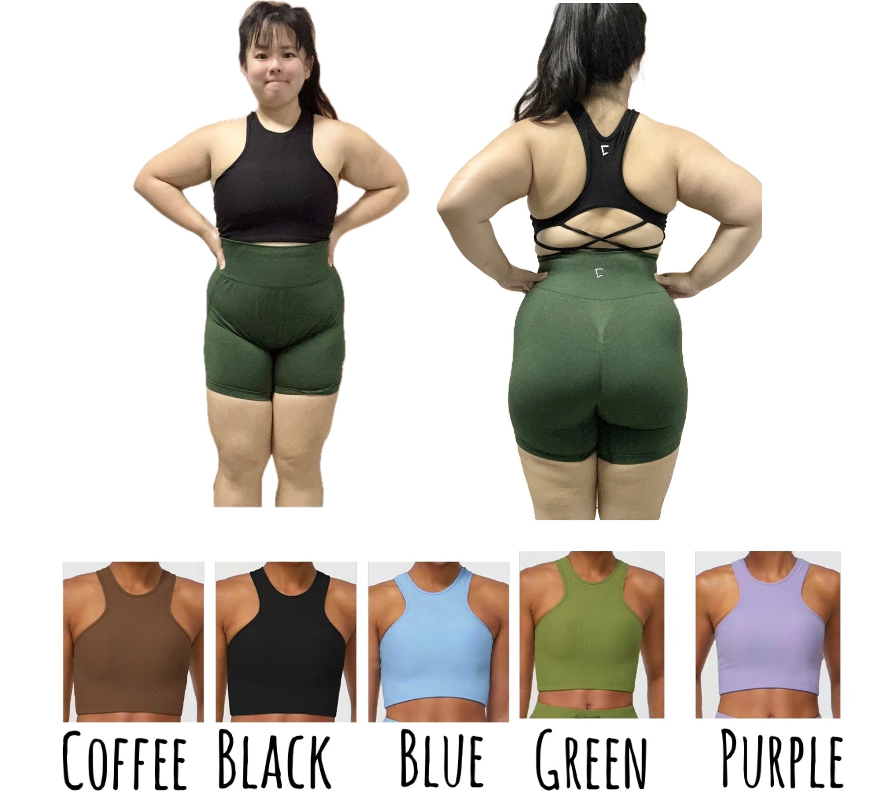 Everyday high neck ribbed beauty back tank top