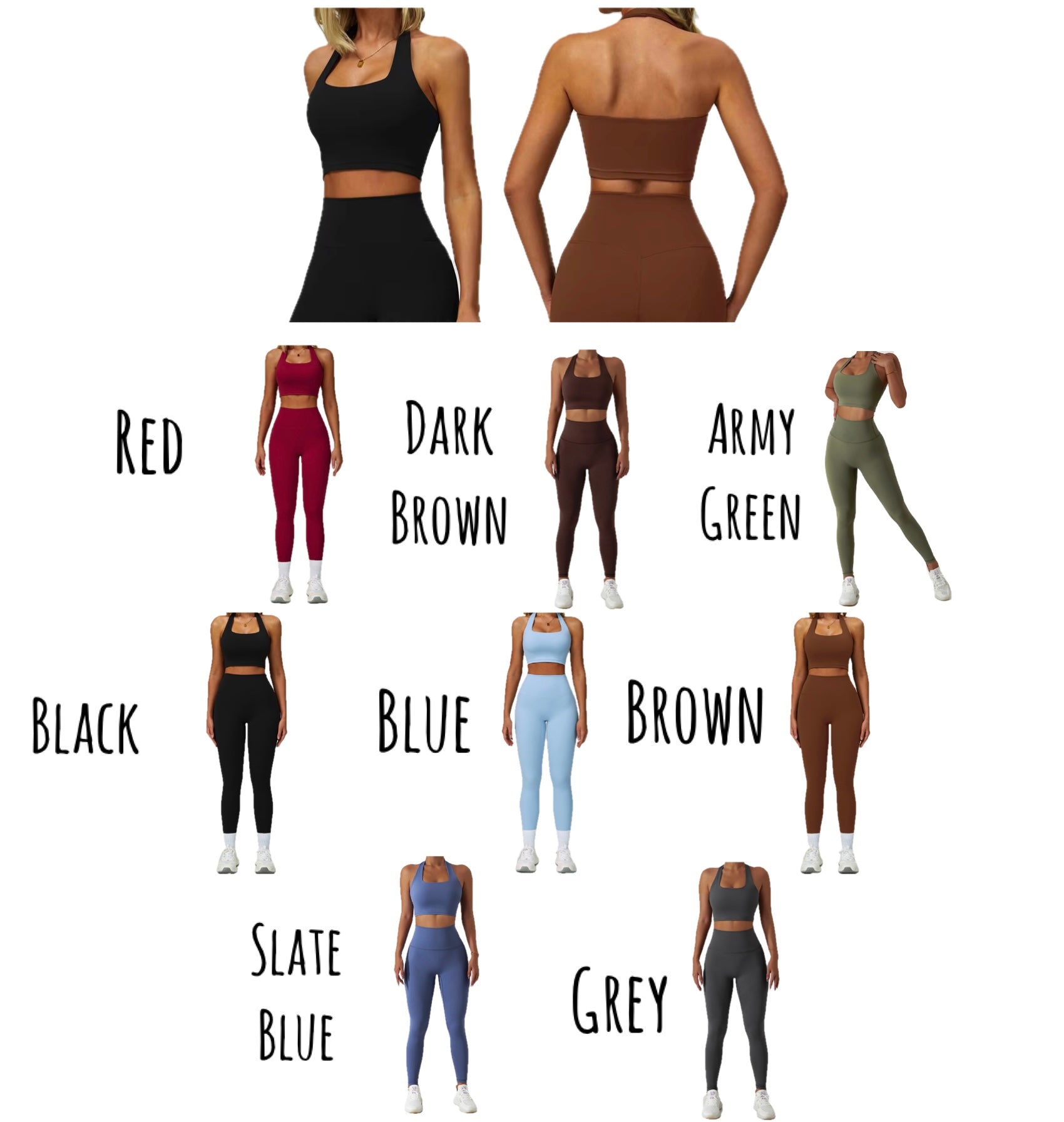 2025 Everyday halterback bra seamless leggings set