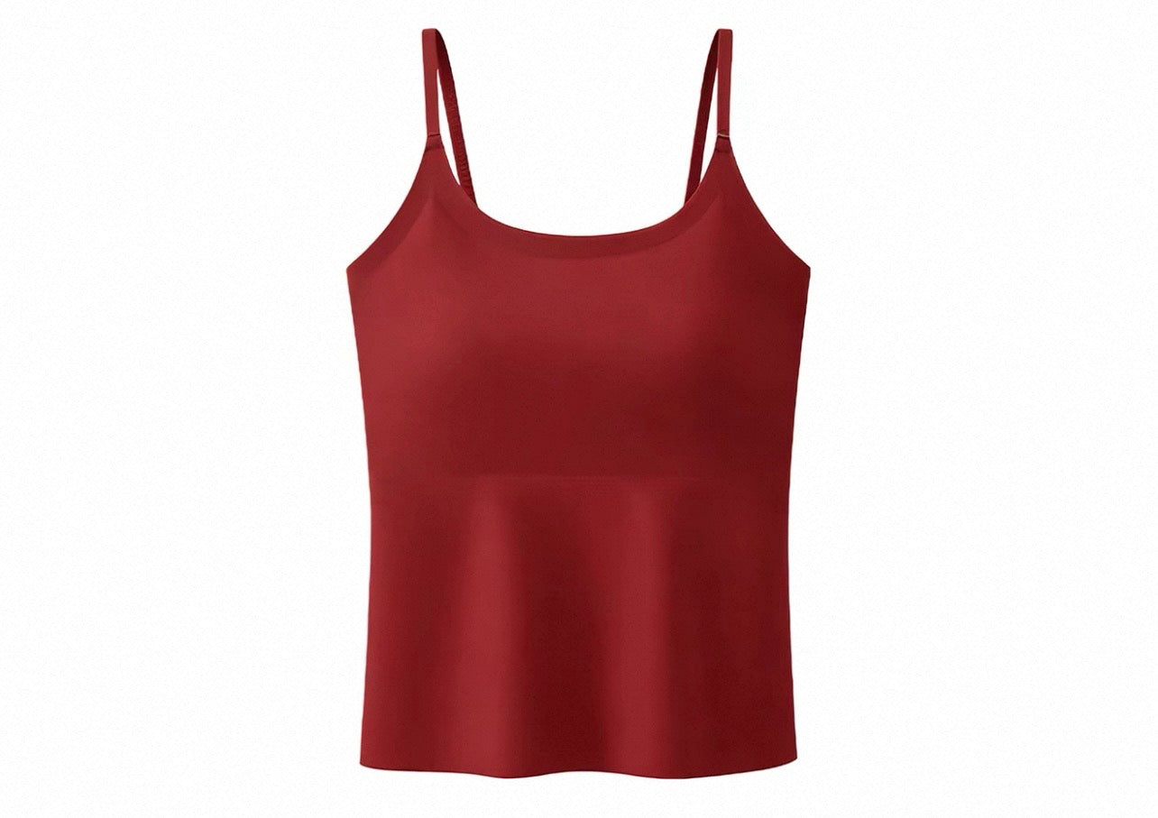 2026 Everyday smooth spaghetti strap tank top low impact with padding (full length)