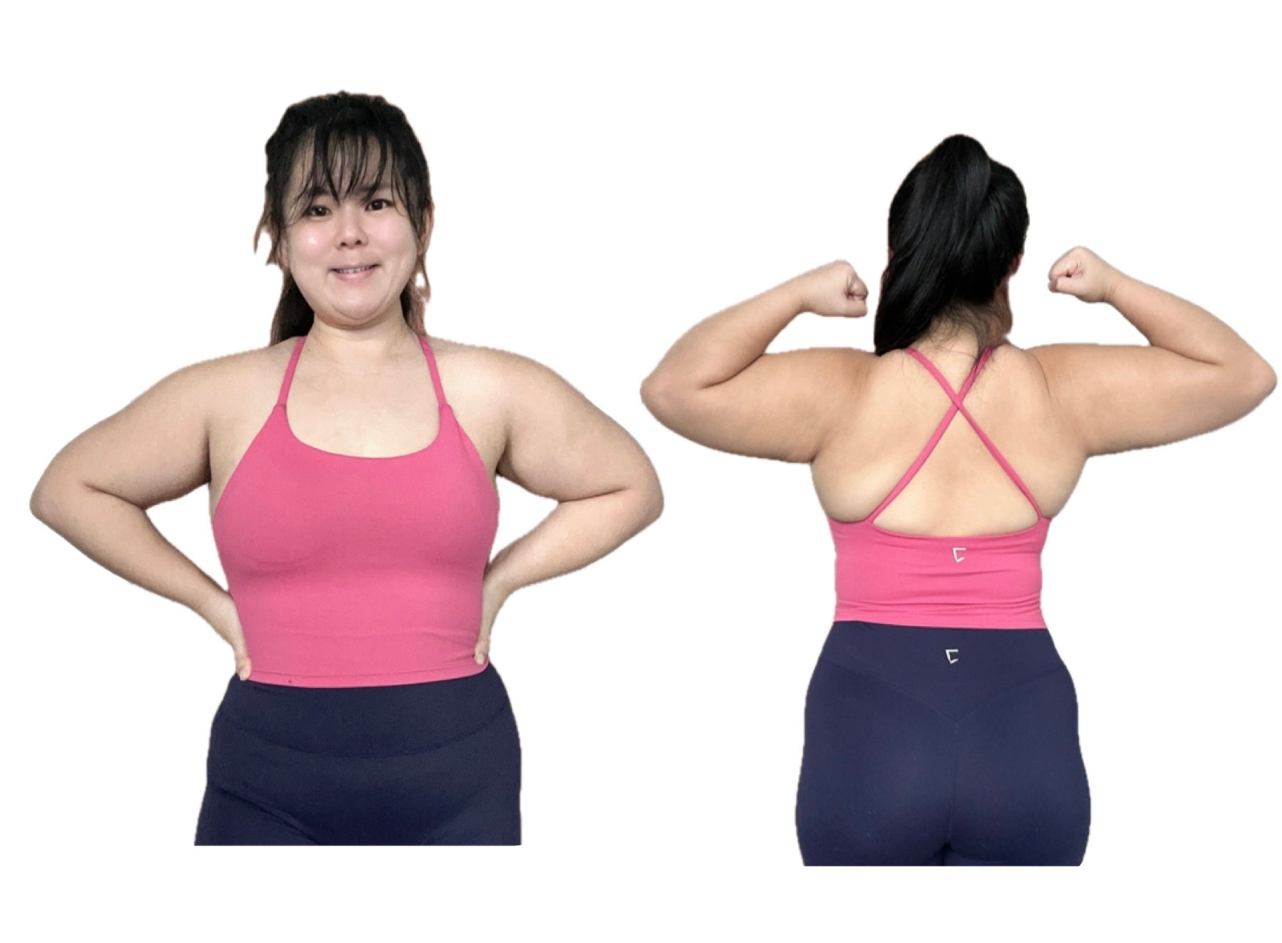 Ignite crop padded cross back tank top