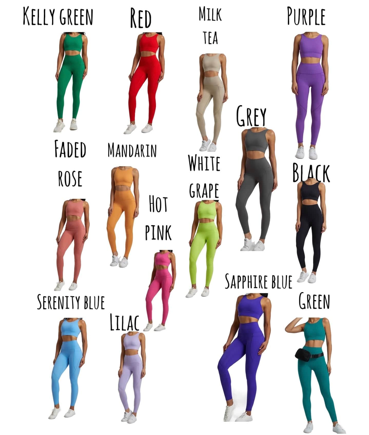 Elite double strap bra leggings set (no pocket)