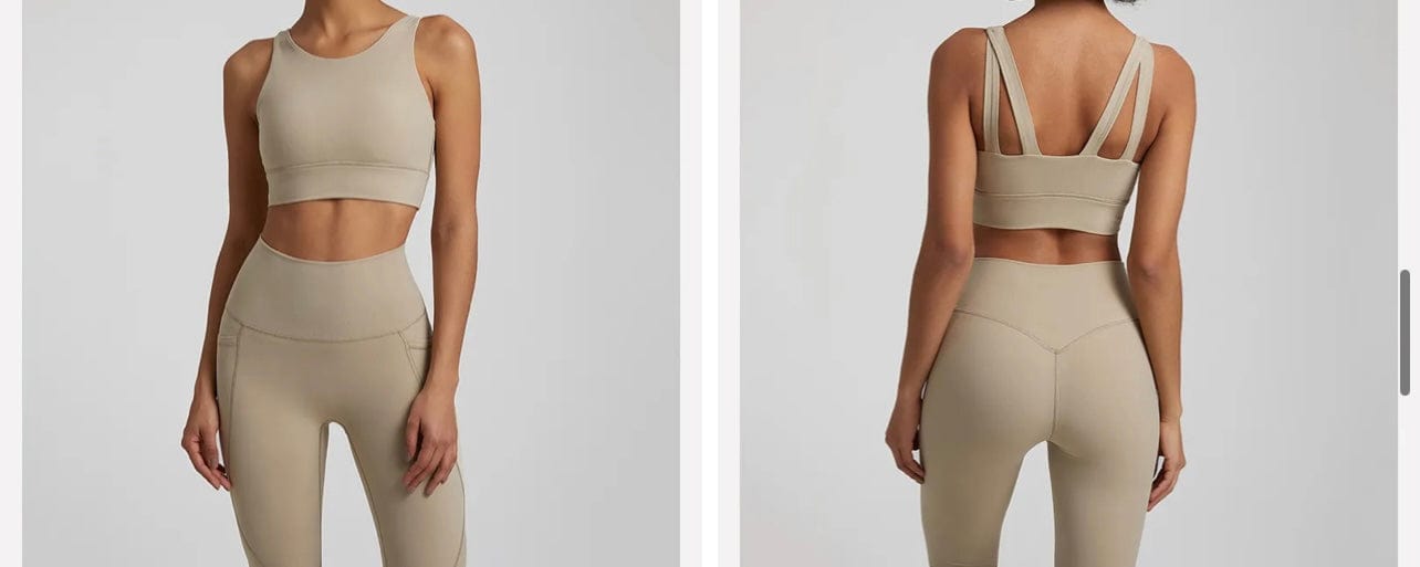 Elite double strap bra leggings set (no pocket)