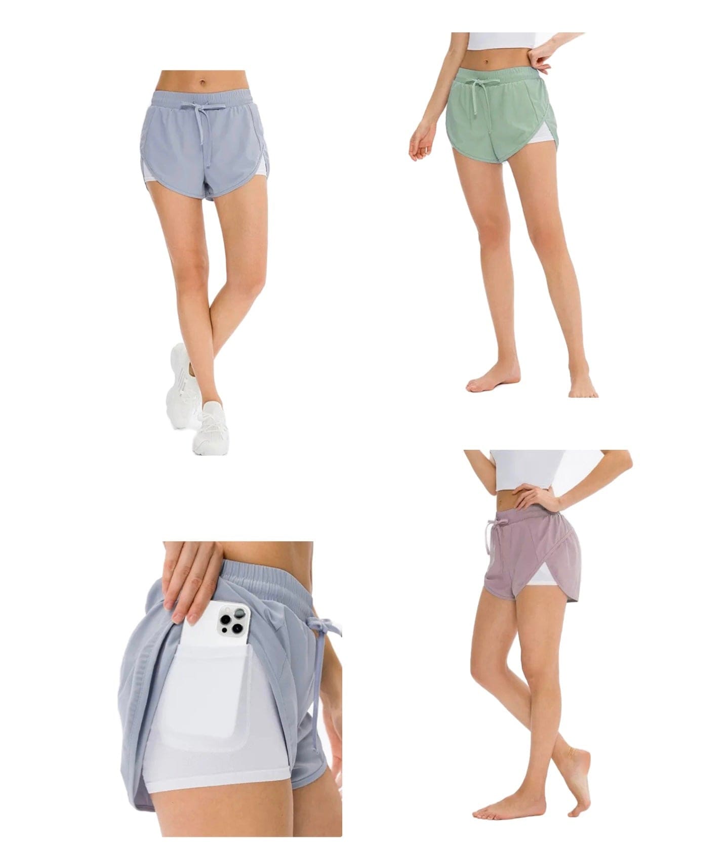 Everyday running shorts with inner lining (pocket one side only)- recommended to size up of hip is wider