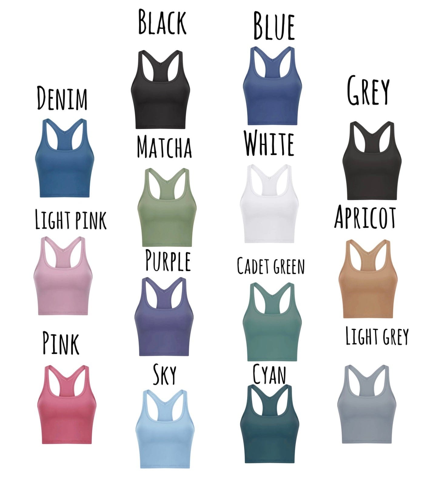 Everyday racerback padded crop tank top