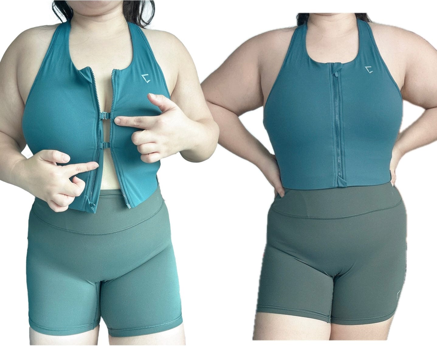 Everyday high impact shoulder adjustable front zipper built in padding bra