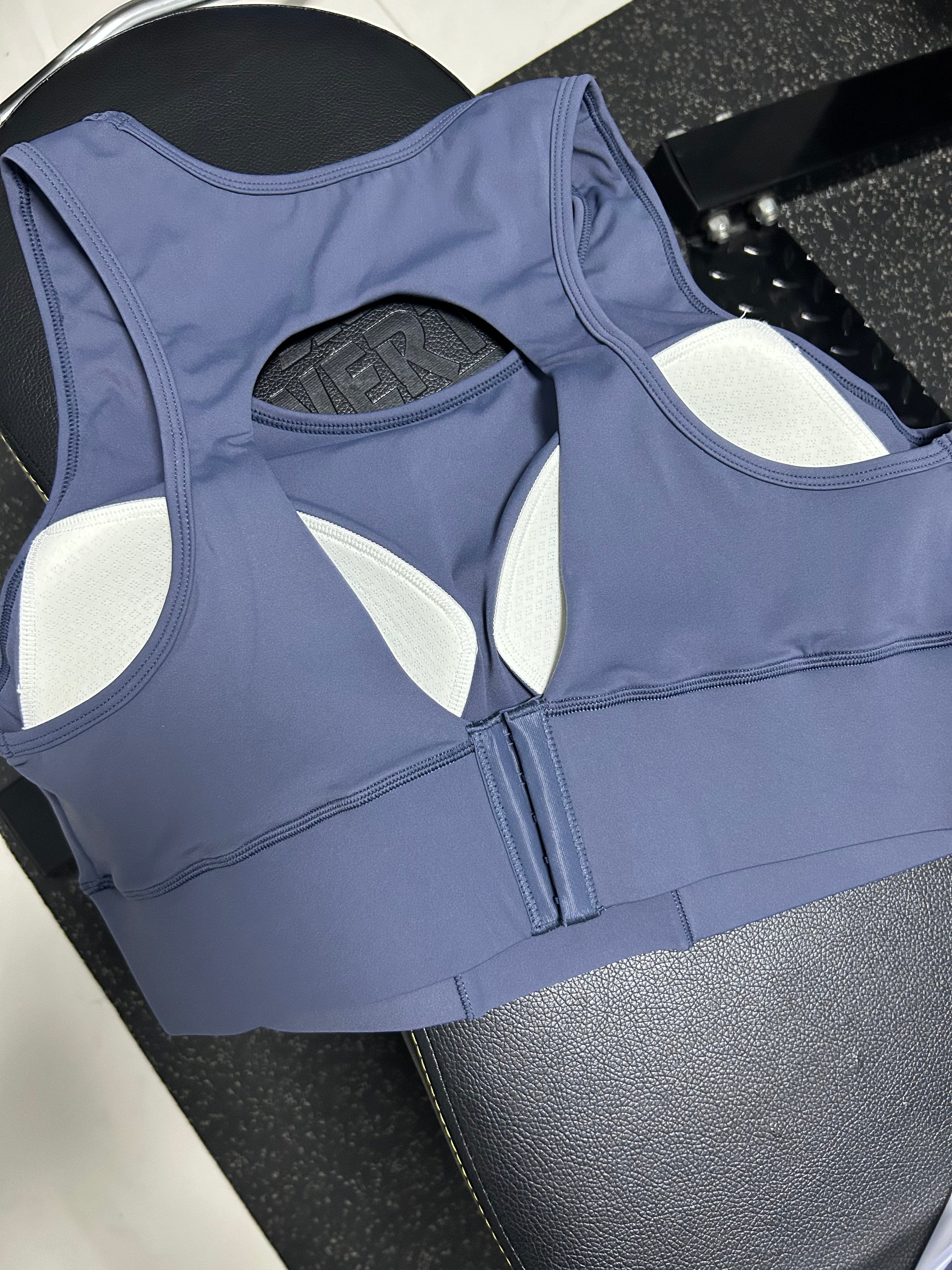 Everyday high impact open back built in padding clasp sports bra