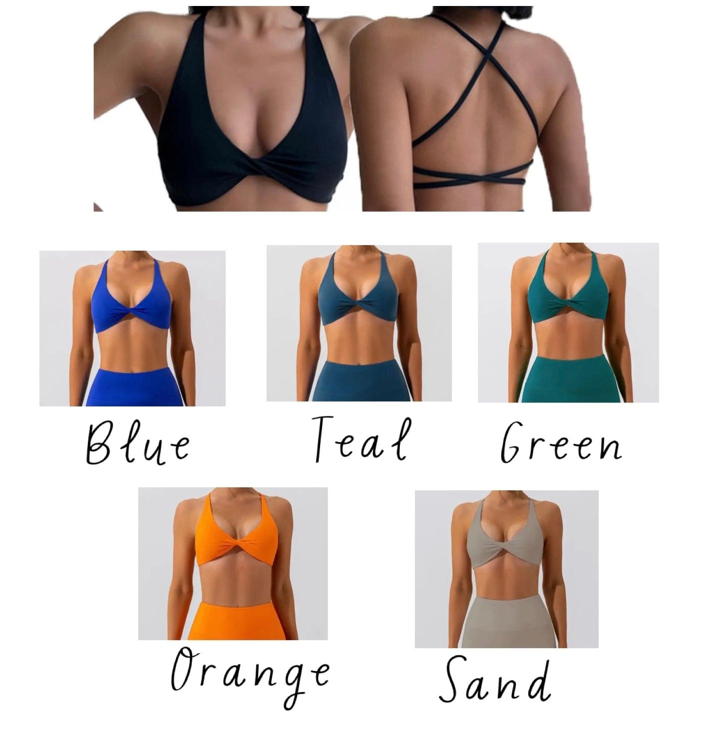 Everyday front twist backless bra push up padding (low impact)- size down for more support