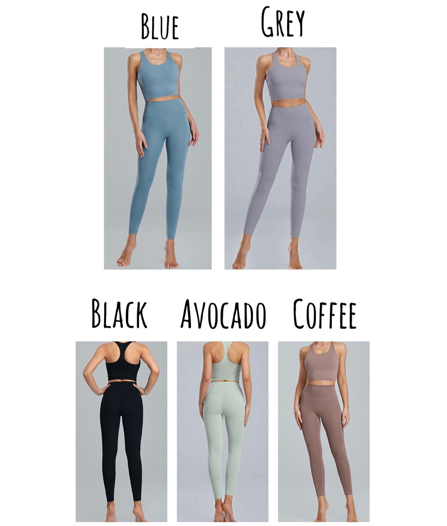 Curves built in padding racerback leggings set