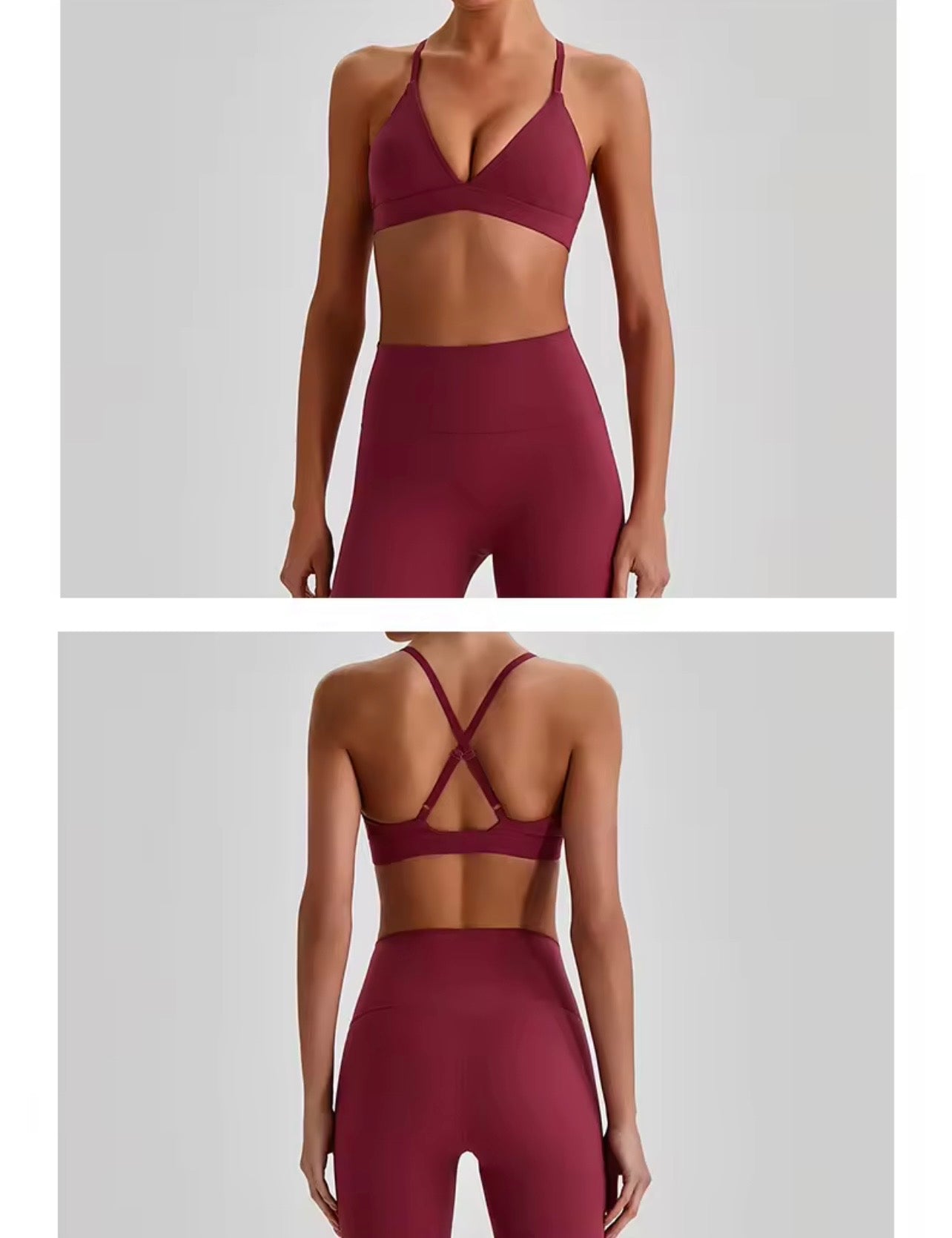 Reset 2026 v neck midline bra leggings set (same fabric as Energy series)