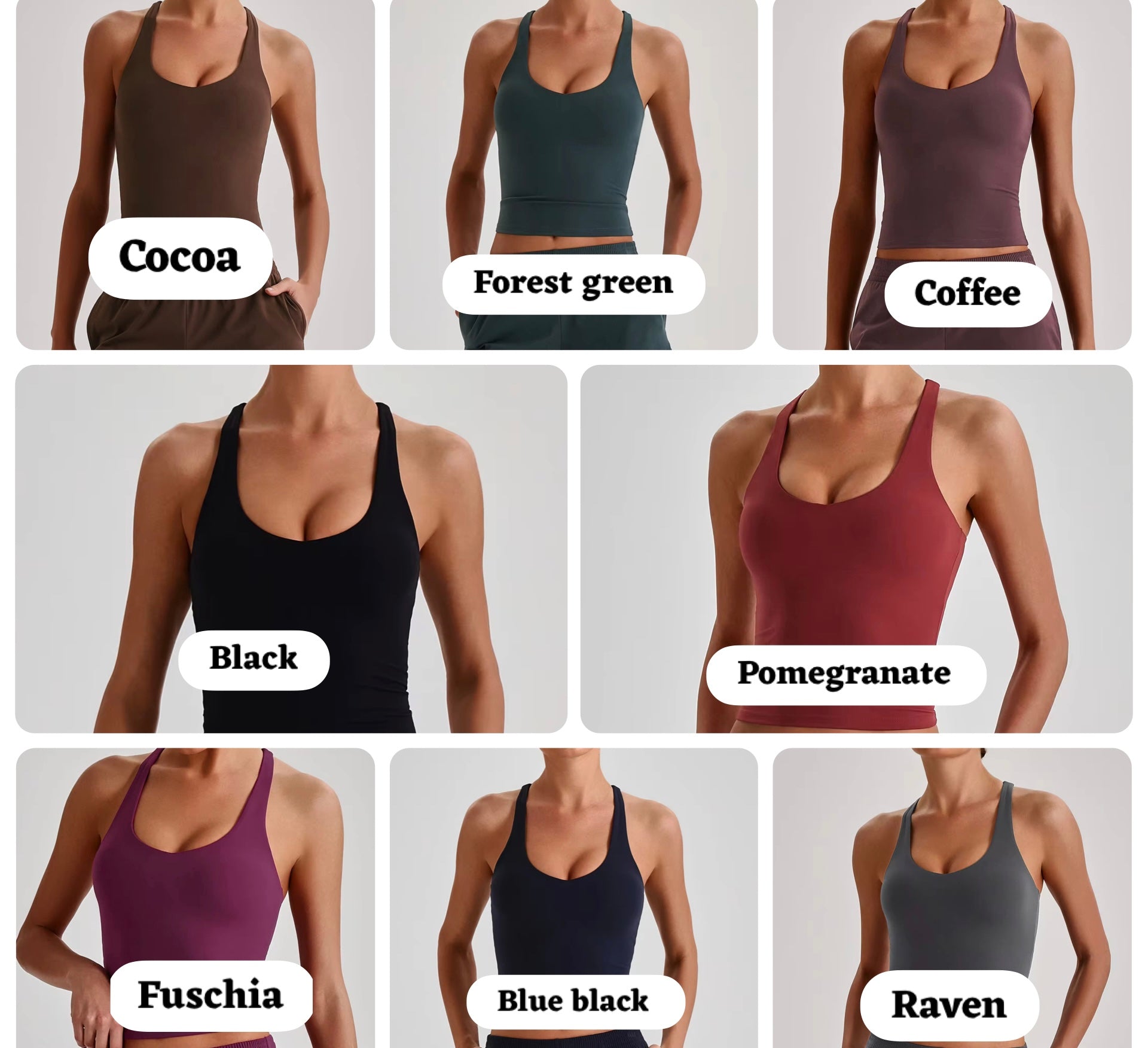 Reine 2026 Racerback padded tank top (same fabric as Elite series)