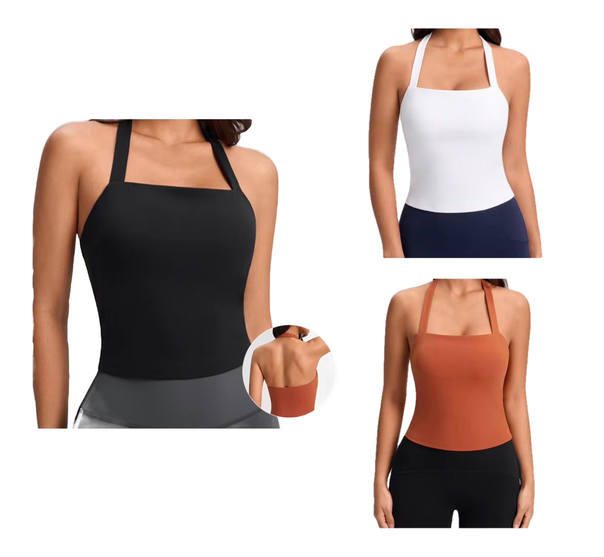 2026 Everyday full length halter tank top (removable cup padding)
