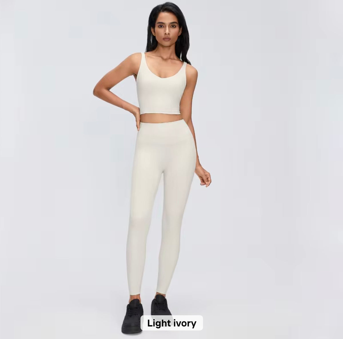 2026 Everyday padded v neck fixed padding top leggings set (27 colours) add notes for the colour you want