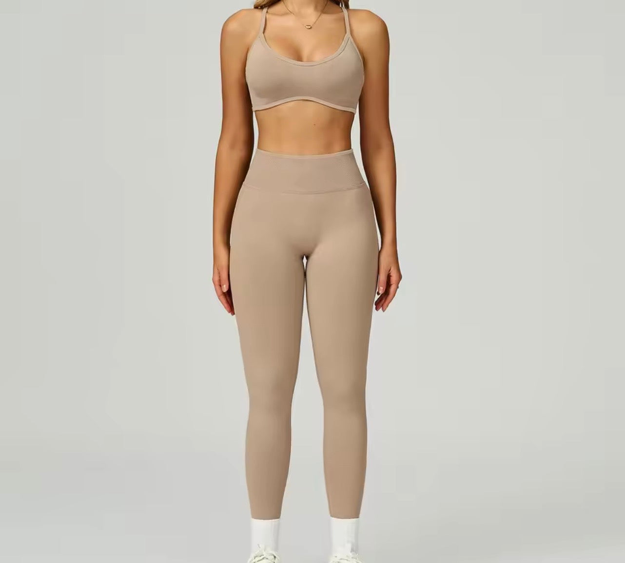 2026 Embrace classic scrunch leggings set adjustable strap bra set (S-2XL)