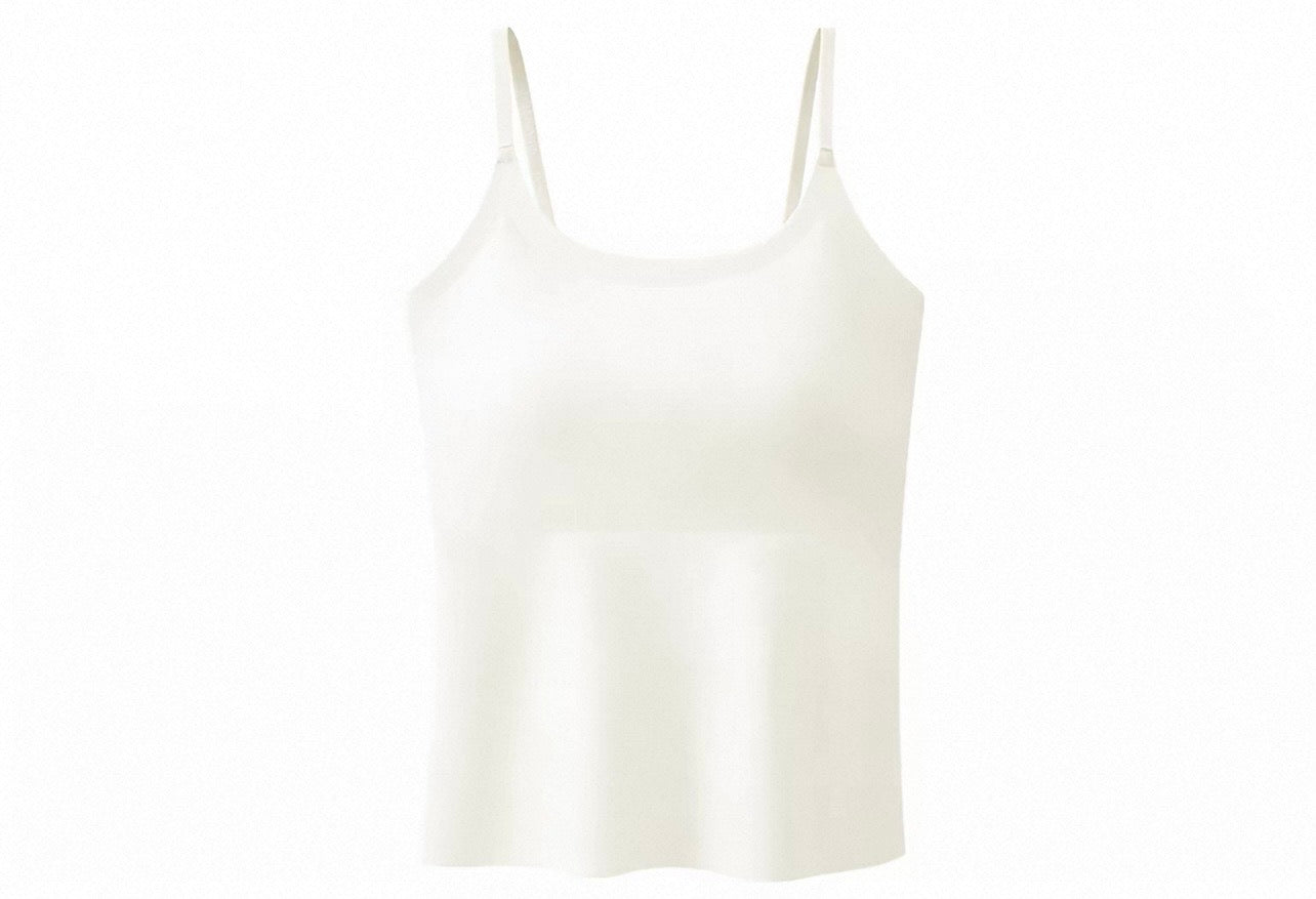 2026 Everyday smooth spaghetti strap tank top low impact with padding (full length)