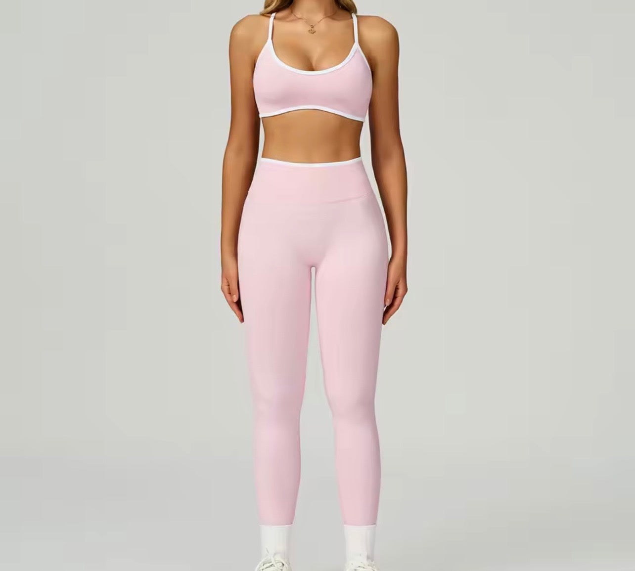 2026 Embrace classic scrunch leggings set adjustable strap bra set (S-2XL)