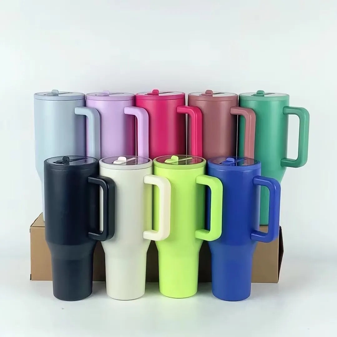 40oz/30oz double wall vacuum tumbler with straw