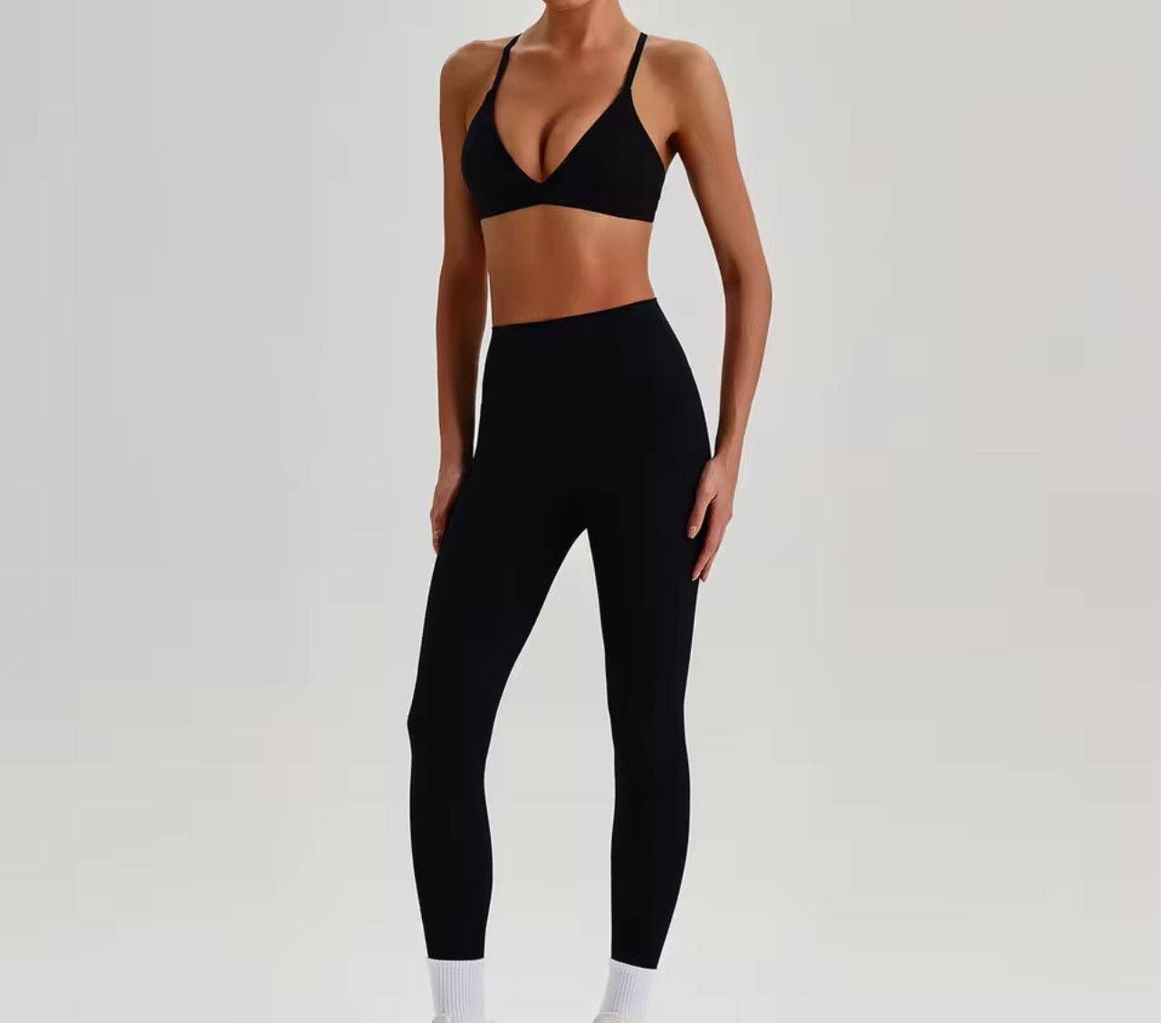 Reset 2026 v neck midline bra leggings set (same fabric as Energy series)