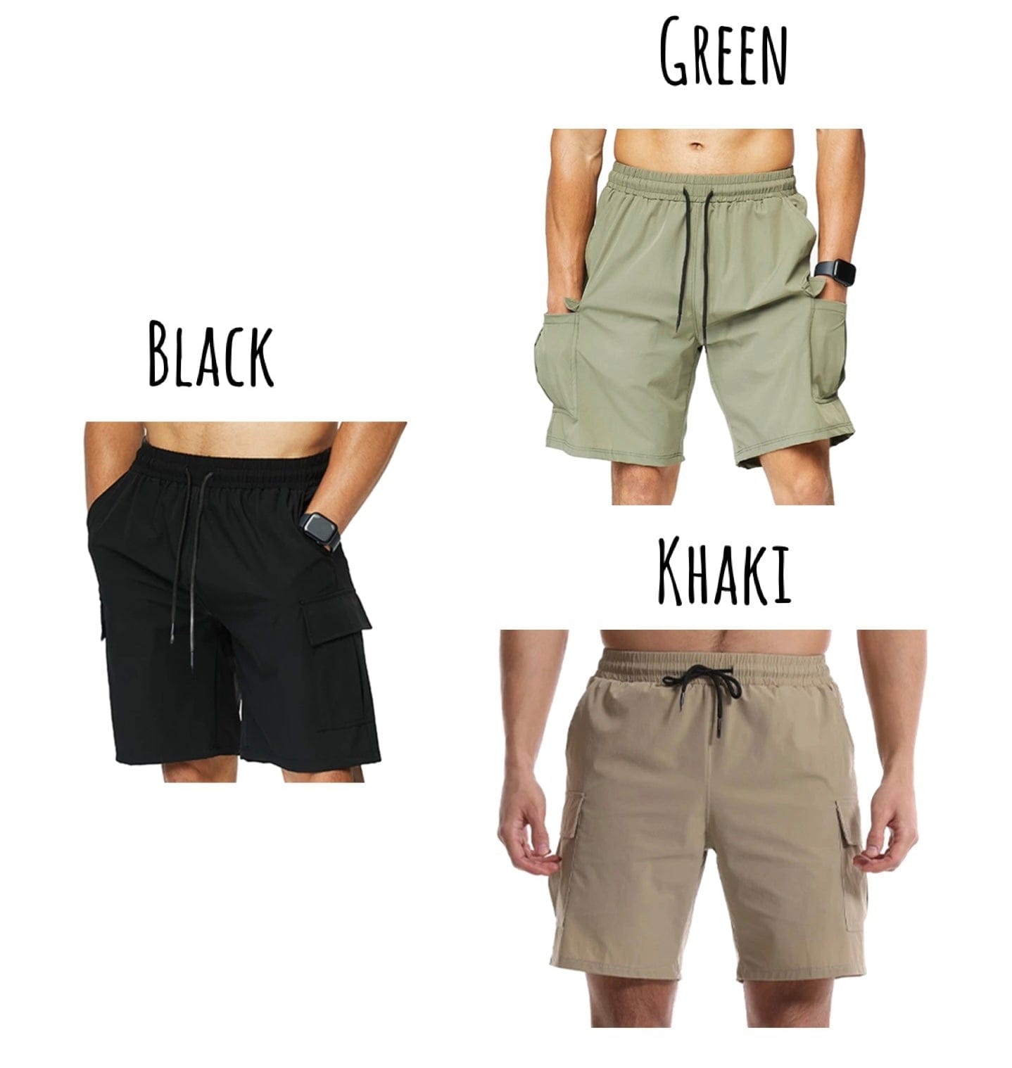 Essential men drawstring side pocket shorts (10 inch inseam)