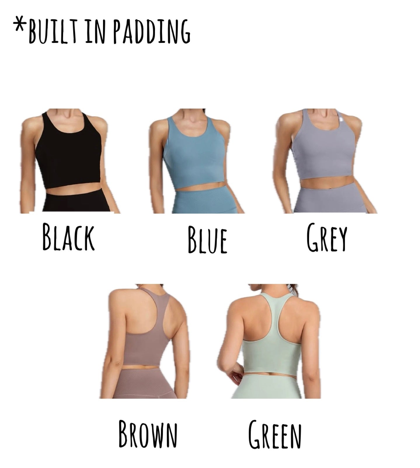 Everyday built in padding racerback