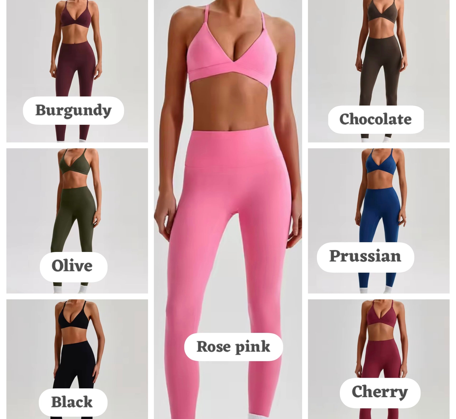 Reset 2026 v neck midline bra leggings set (same fabric as Energy series)