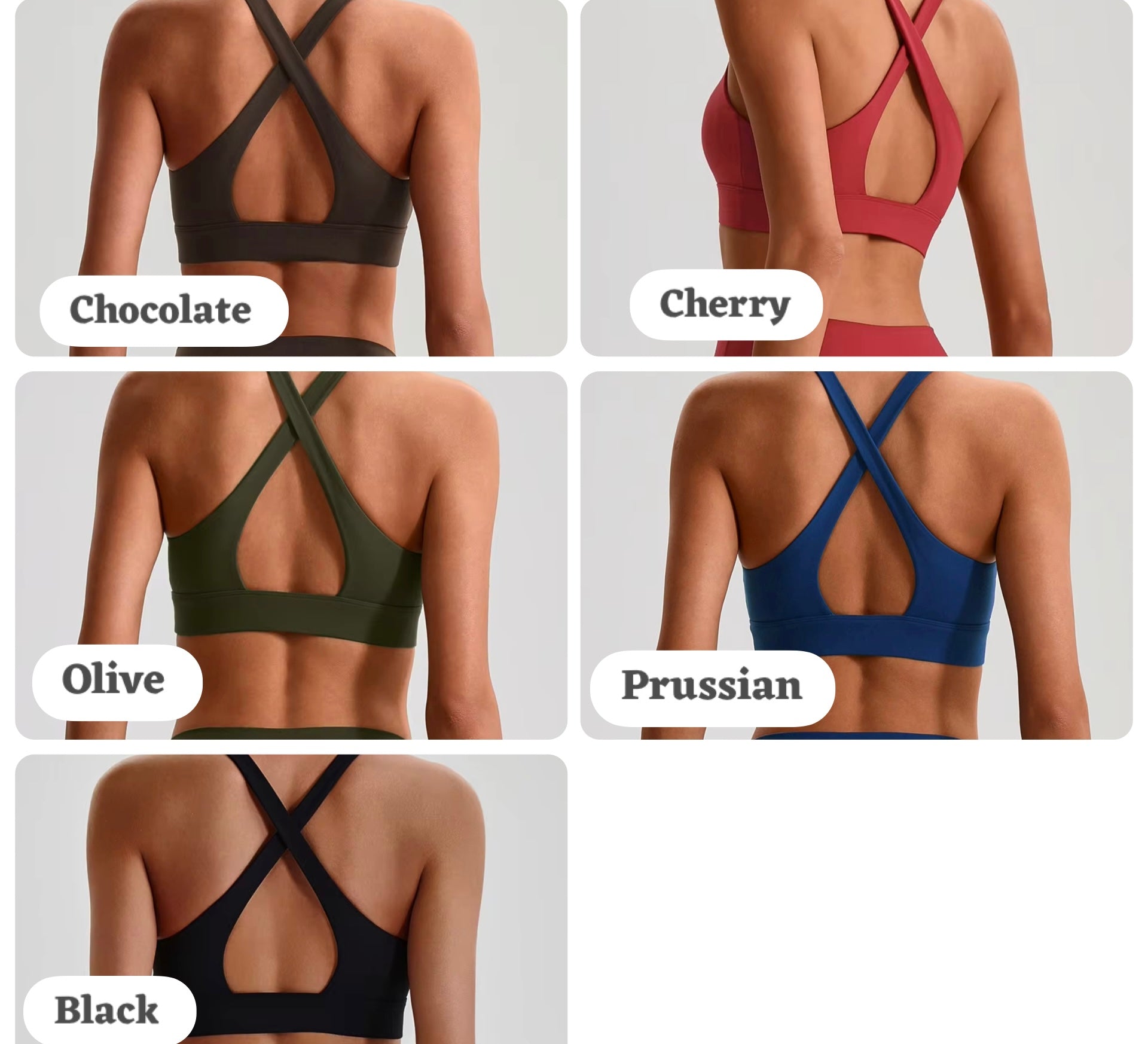Reset 2026 crossback midline bra (same fabric as Energy series)