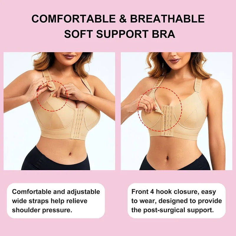 Everyday front clasp adjustable shoulder strap padded bras (post partum, post surgery, daily use)