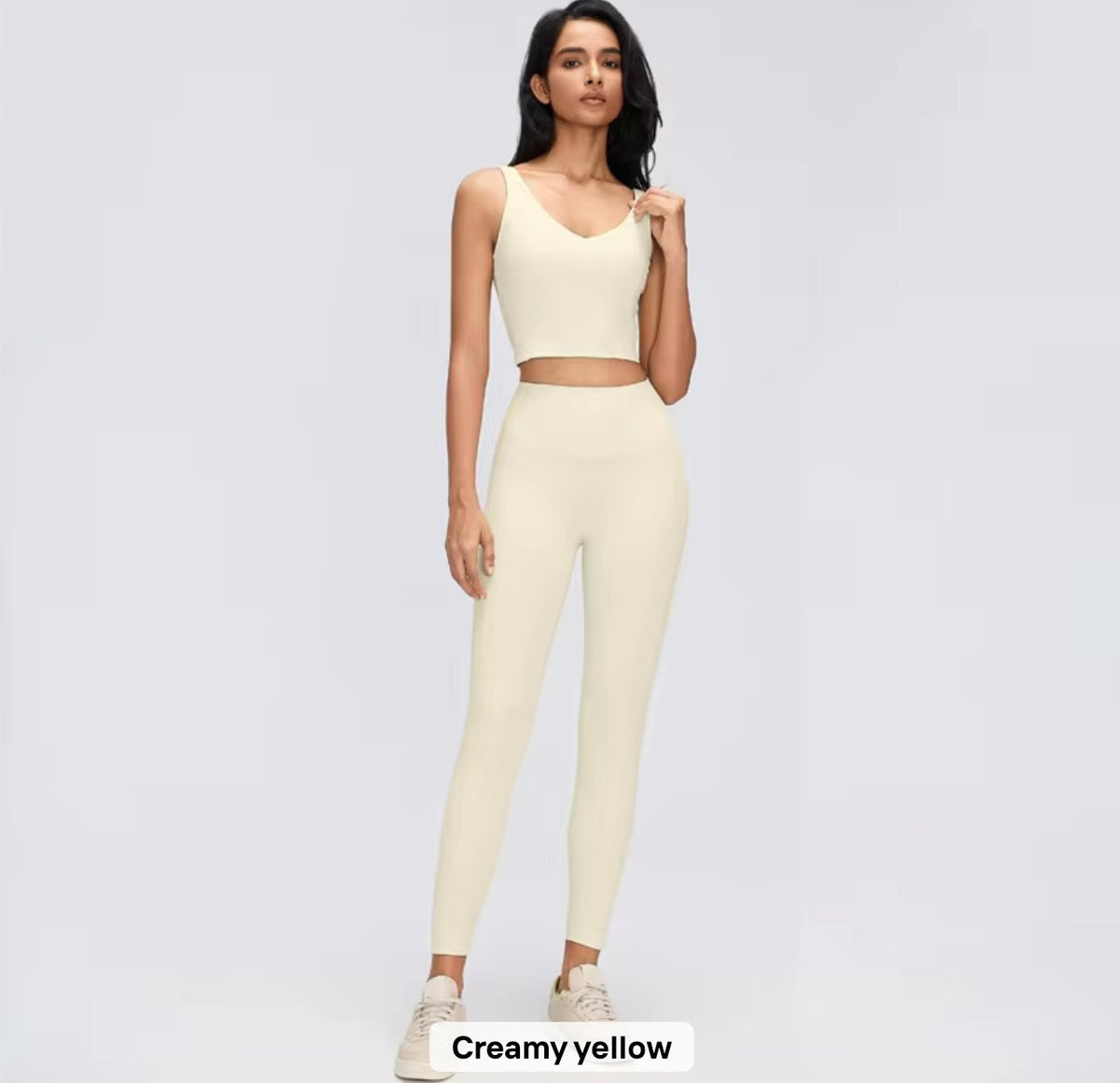2026 Everyday padded v neck fixed padding top leggings set (27 colours) add notes for the colour you want