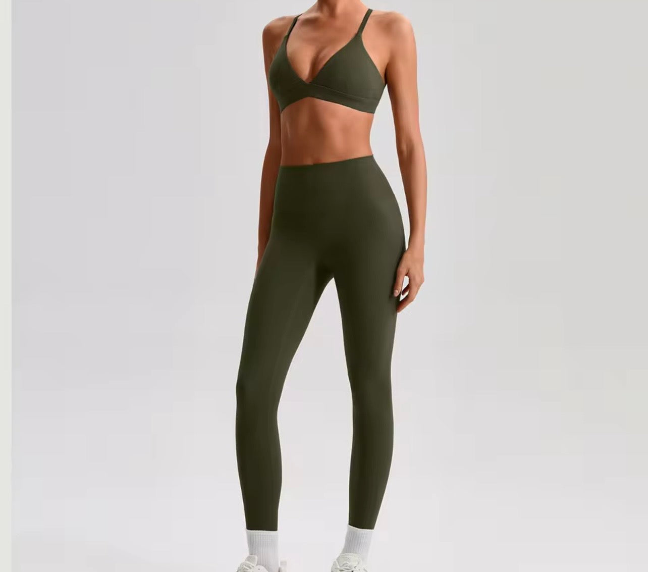 Reset 2026 v neck midline bra leggings set (same fabric as Energy series)