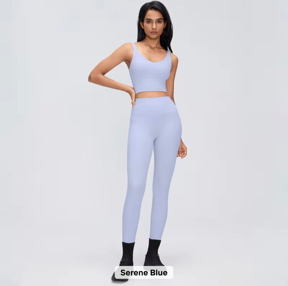 2026 Everyday padded v neck fixed padding top leggings set (27 colours) add notes for the colour you want